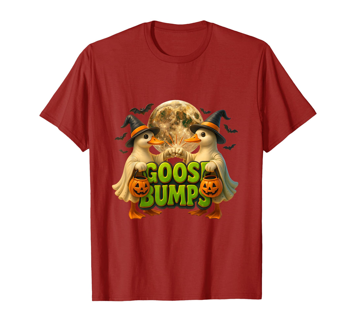 Goose Bumps Ghost Witch Geese Fist Bump Halloween T-Shirt