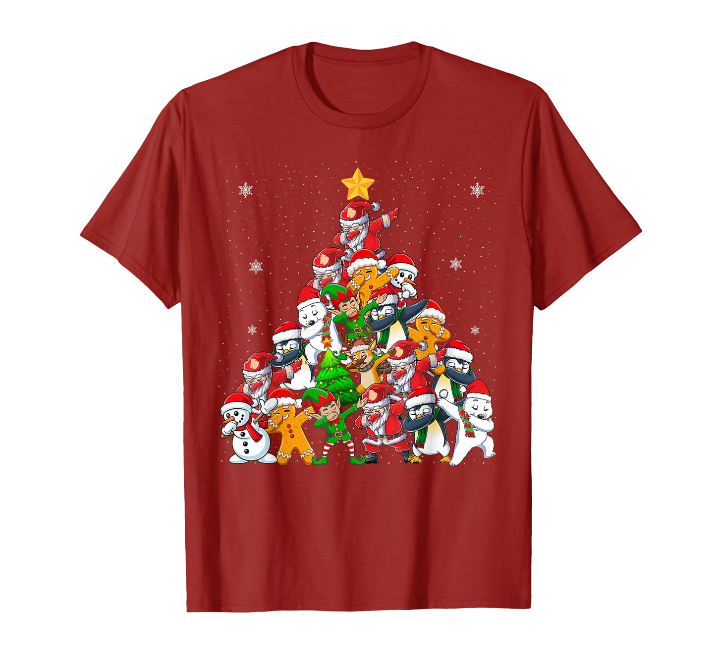 Dabbing Santa Elf Christmas Tree Lights Boy Kids Xmas Dab T-Shirt