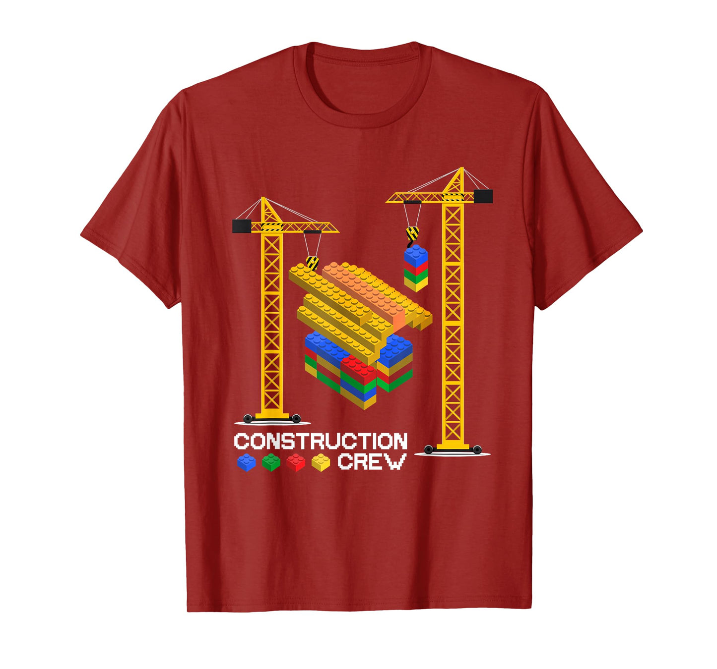 Construction Crew Building Blocks Master Builder Kids Boys T-Shirt