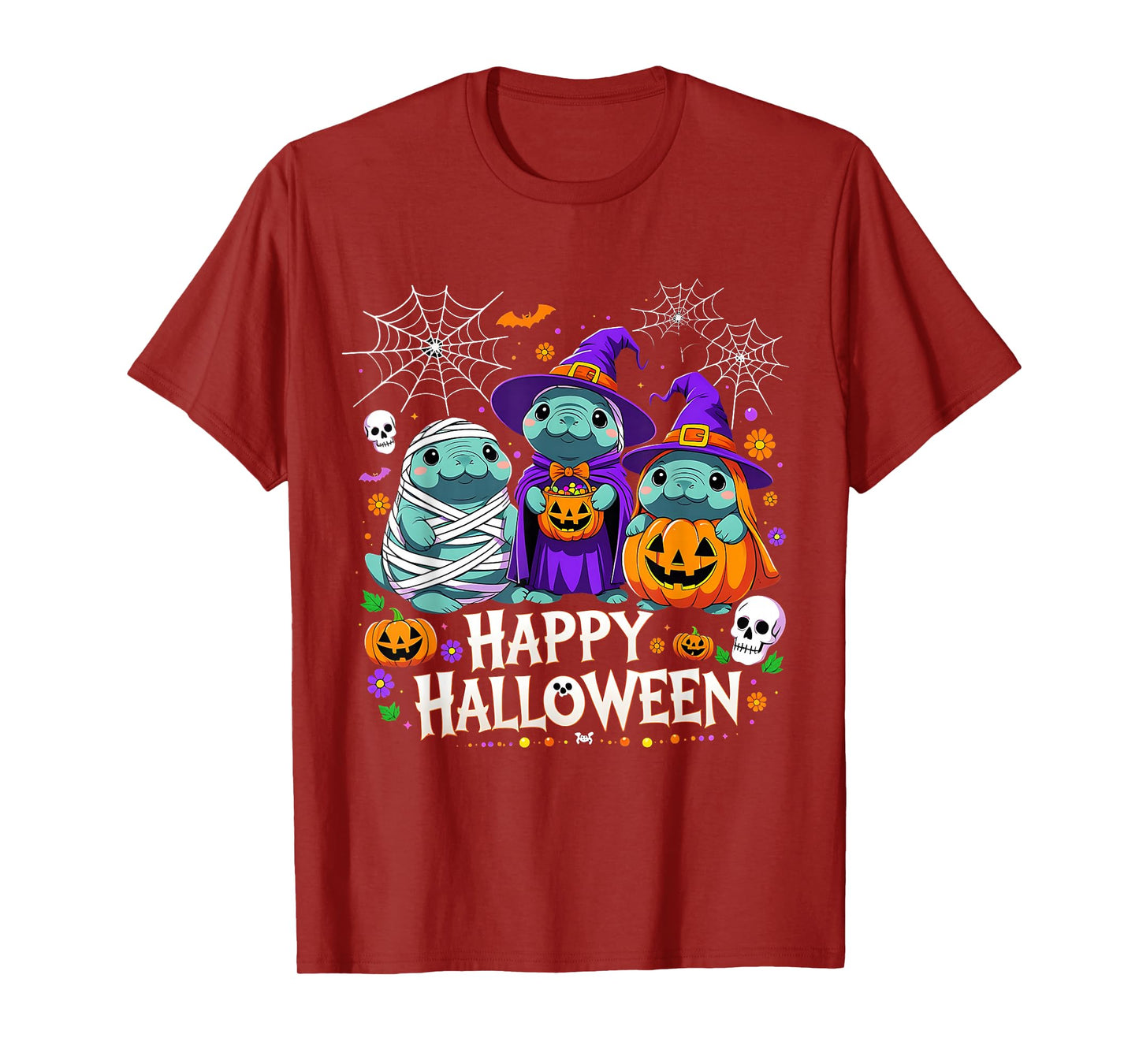 Happy Halloween Cute Manatee Spooky Costume T-Shirt