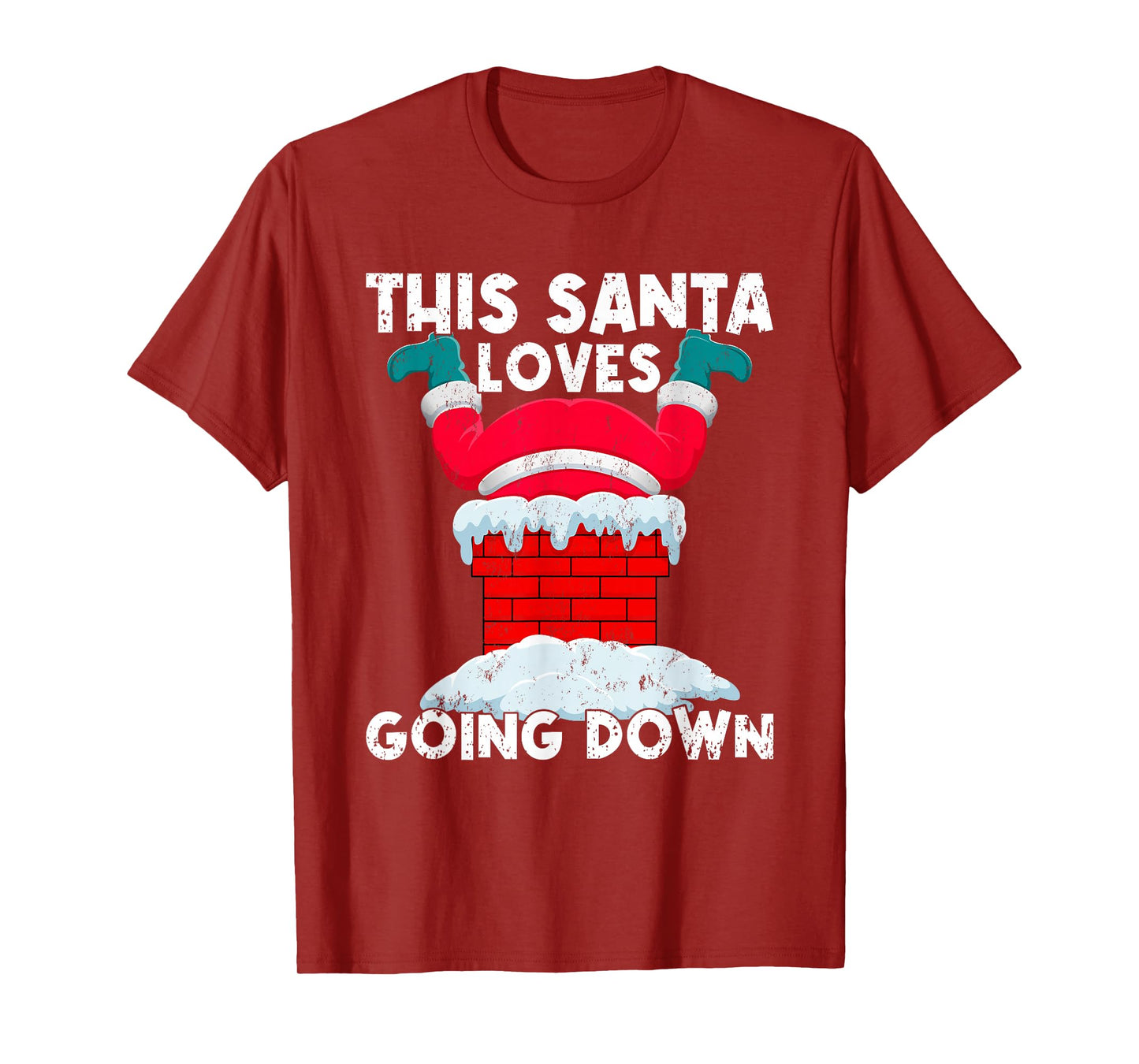 This Santa Loves Going Down Funny Santa Claus Christmas T-Shirt