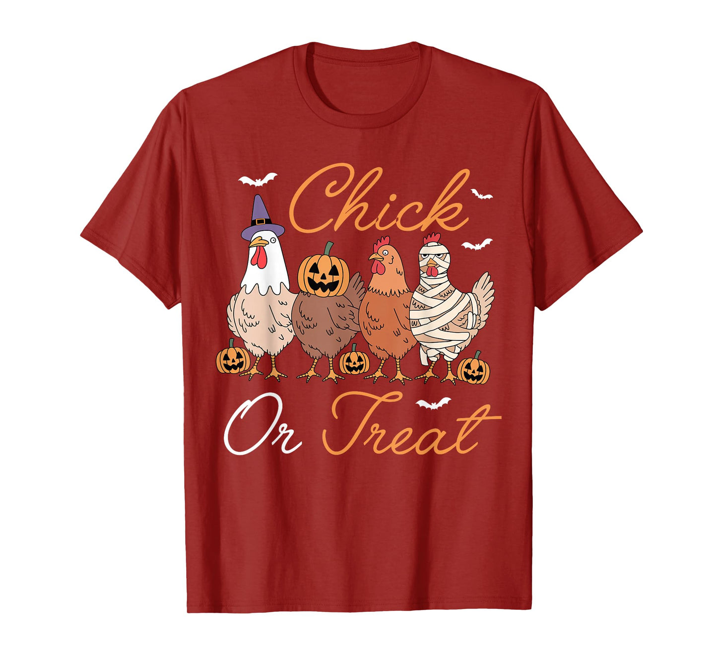Funny Chick Or Treat Halloween Pumpkin Ghost Spooky Chicken T-Shirt