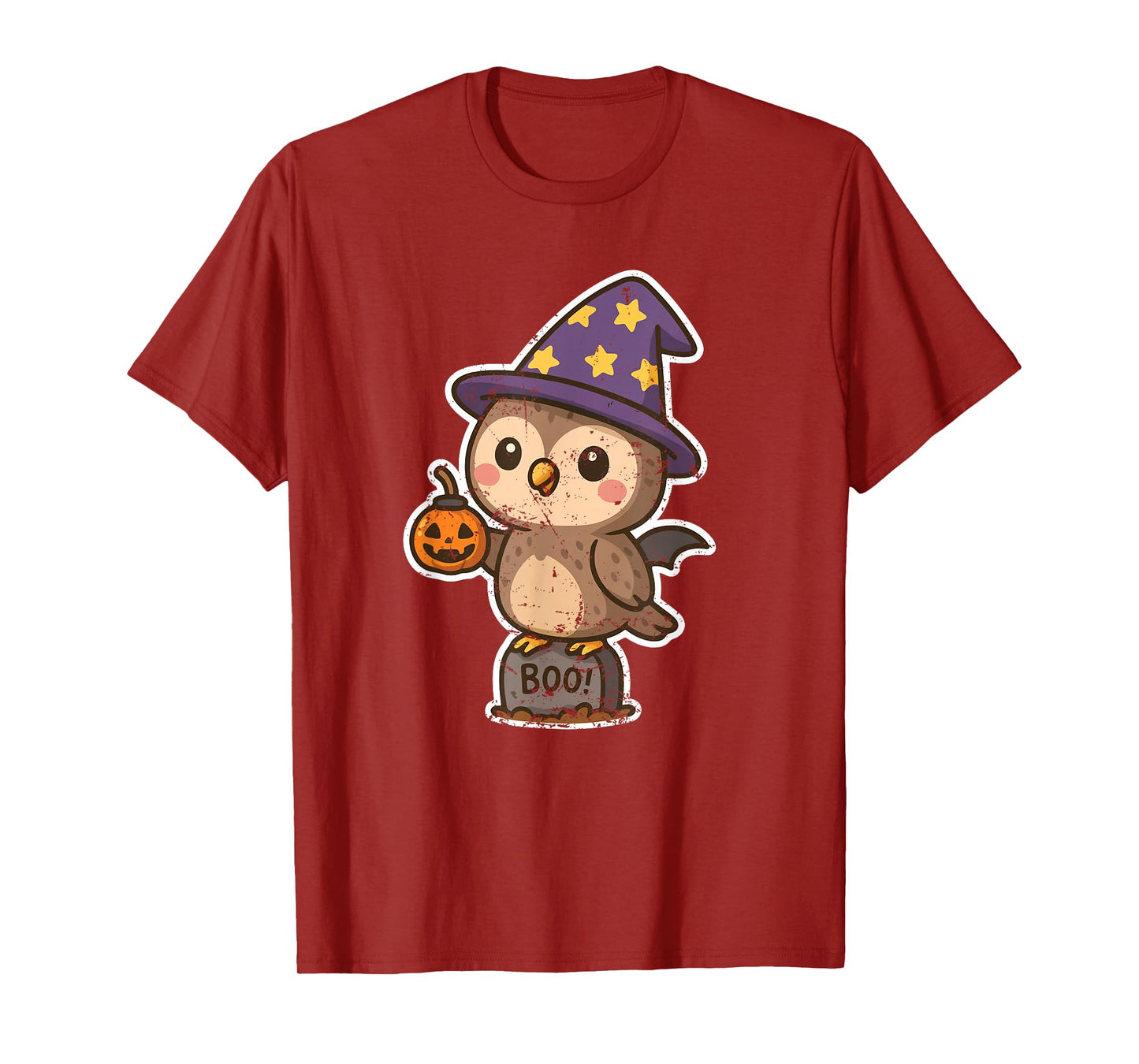 Boo Owl Witch on Gravestone T-Shirt