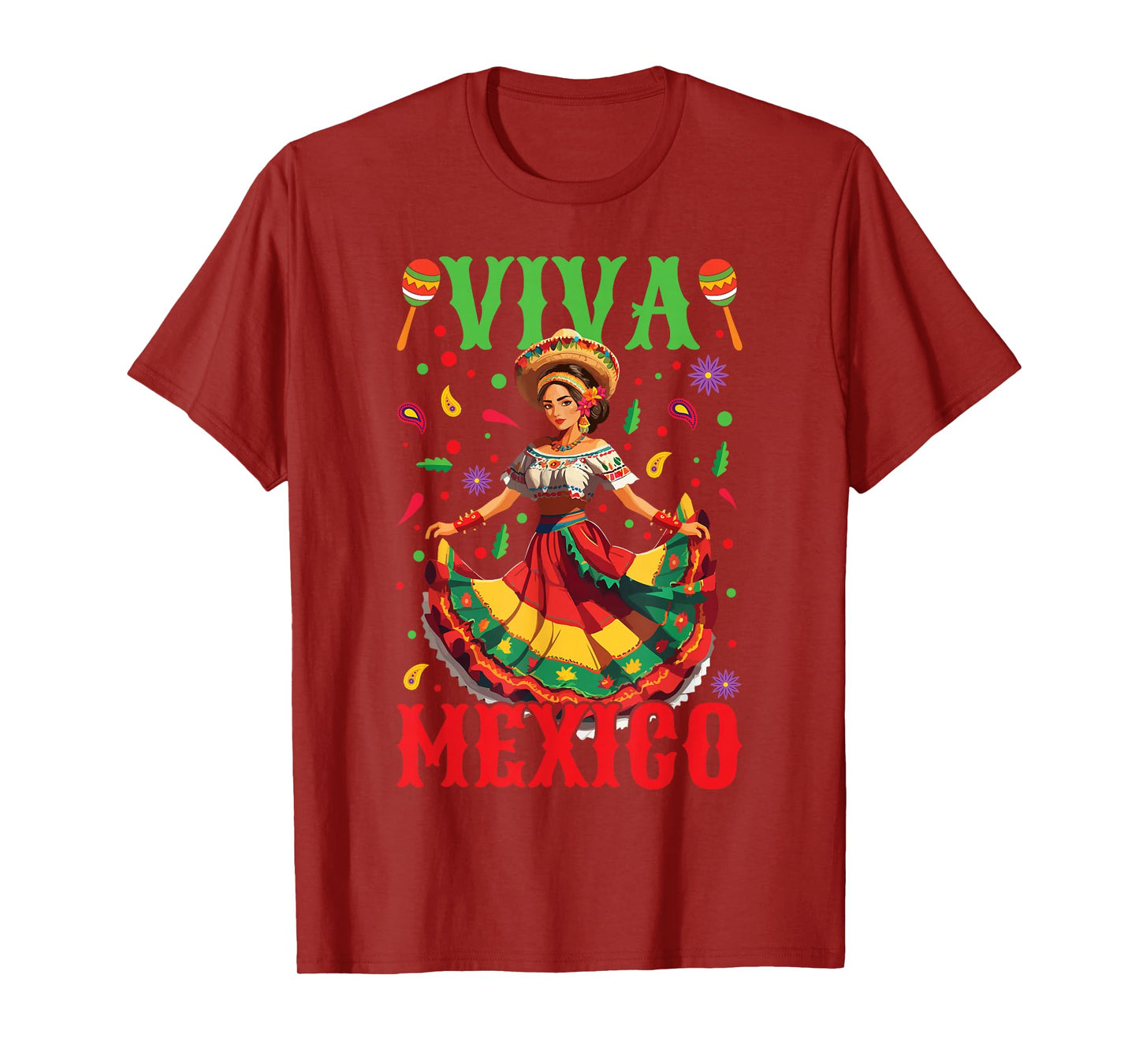 Viva Mexico Independence Mexican Lady Mexican Day T-Shirt