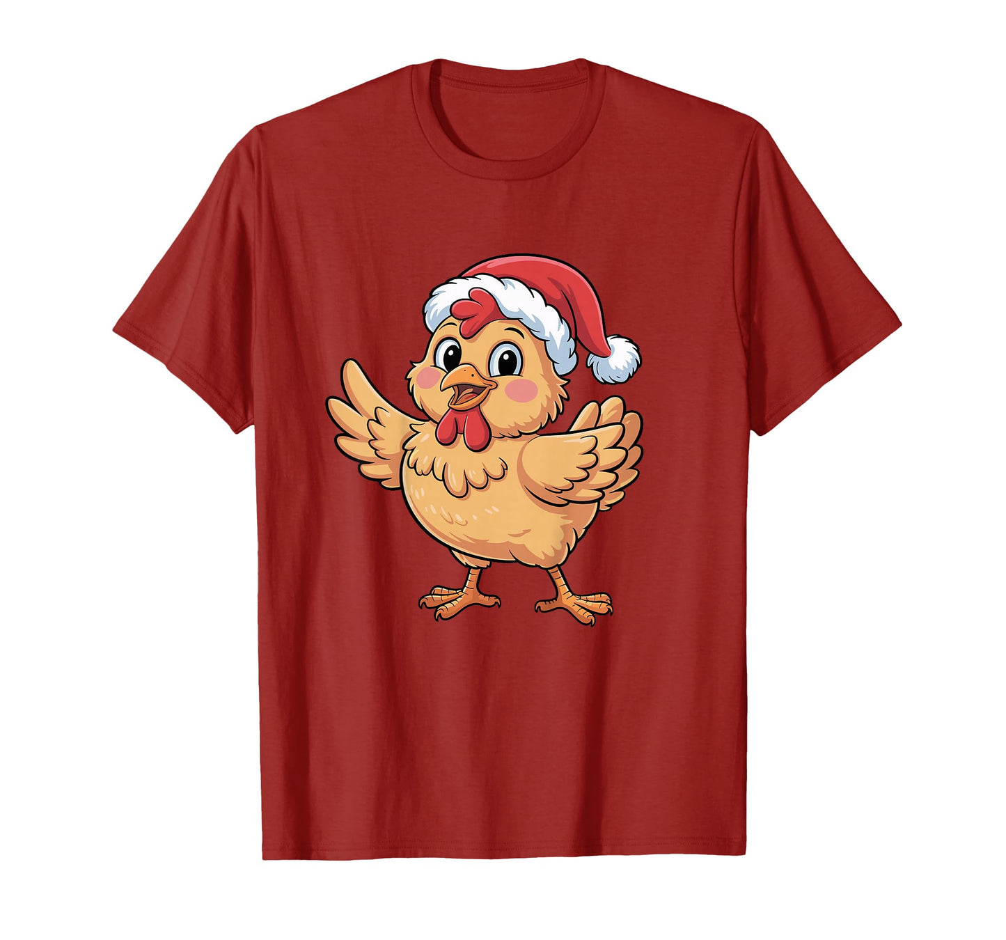 Cute Christmas Chicken Wearing Santa Hat Boys Kids T-Shirt