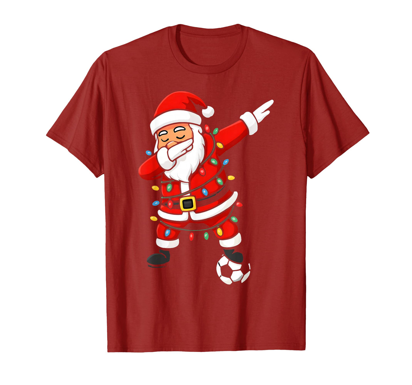 Happy Xmas Dabbing Santa Soccer Christmas Pajamas Kids T-Shirt