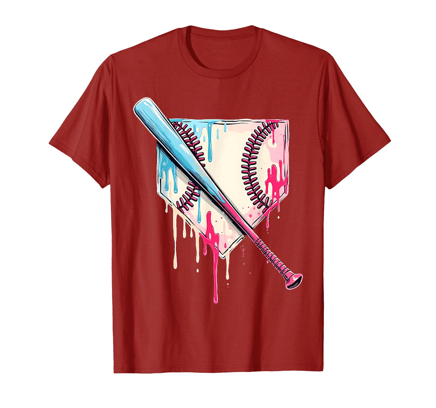 Cool Sport Baseball Home Plate Drip With Sprinkles Drip T-Shirt