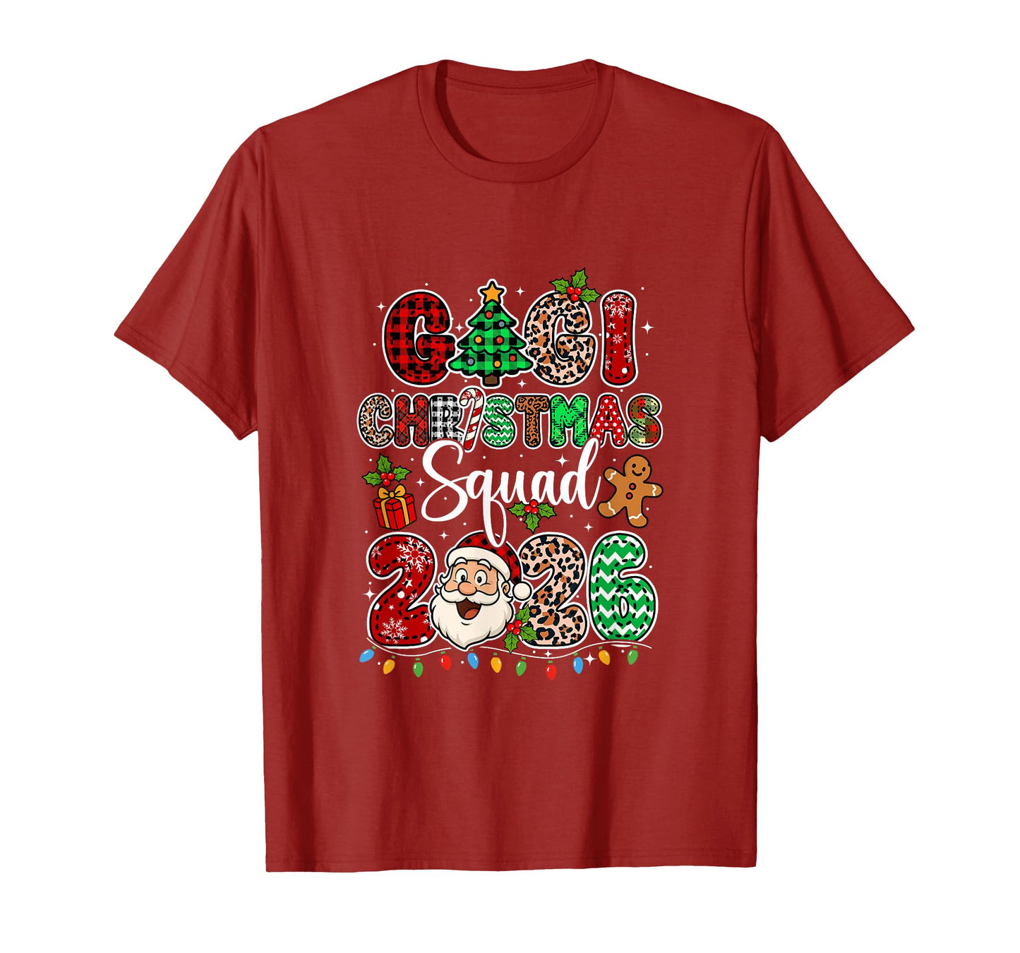 Gigi Christmas Crew 2026 Leopard Funny Santa Family Group T-Shirt