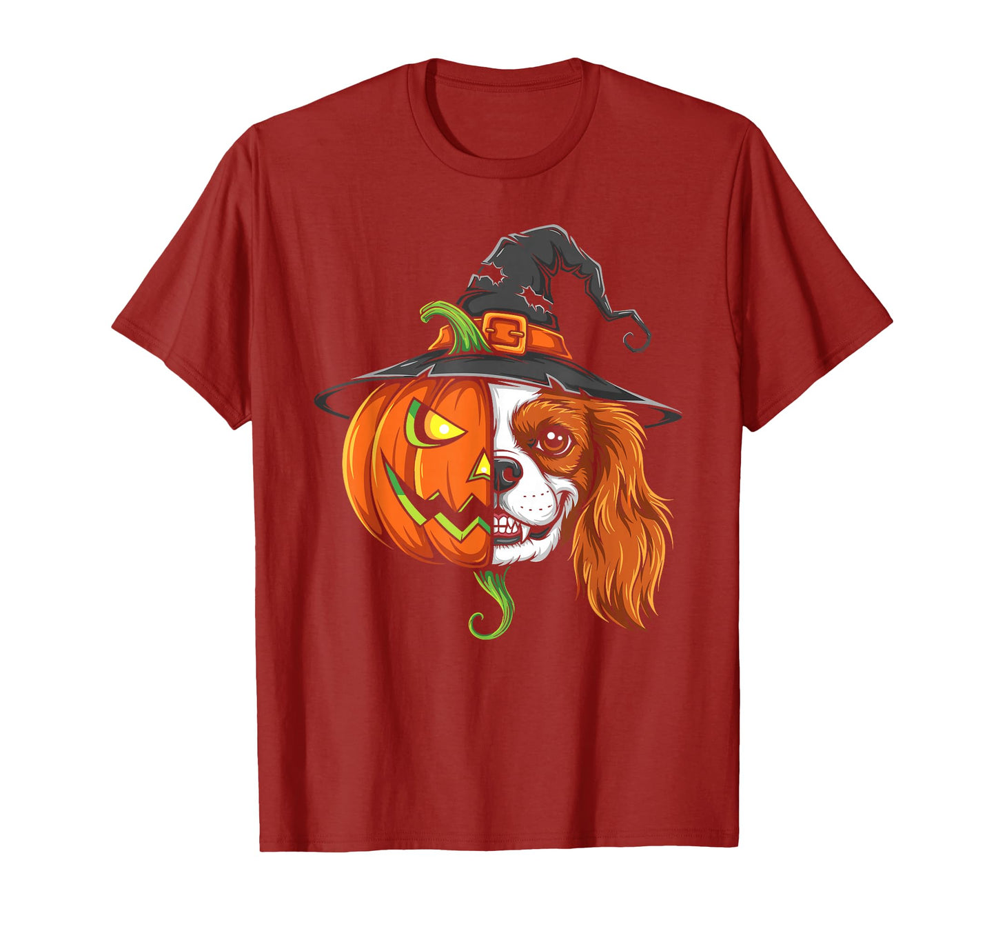 Cavalier King Charles Spaniel Dog Pumpkin Jack O Lantern T-Shirt
