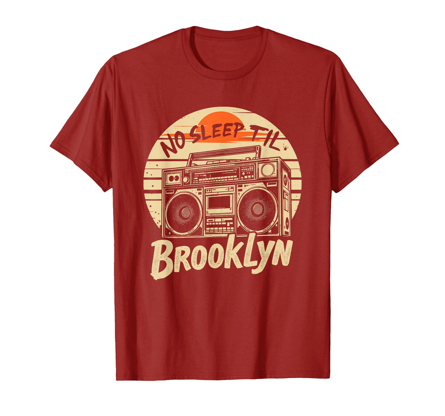 No Sleep Til Brooklyn Retro Boombox Vintage Music T-Shirt