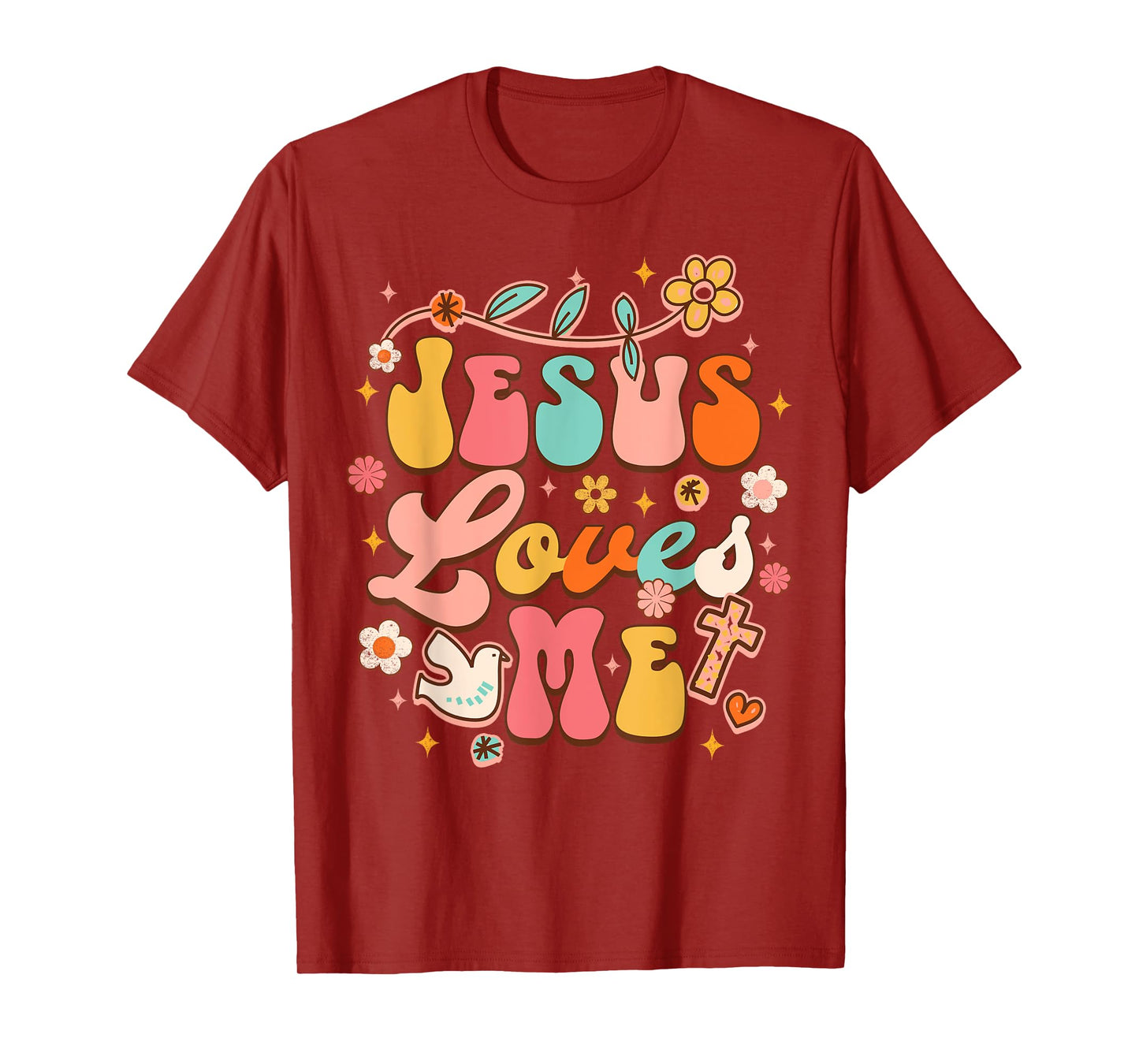 Jesus Loves Me Groovy Christian God Lover Religious Baby T-Shirt