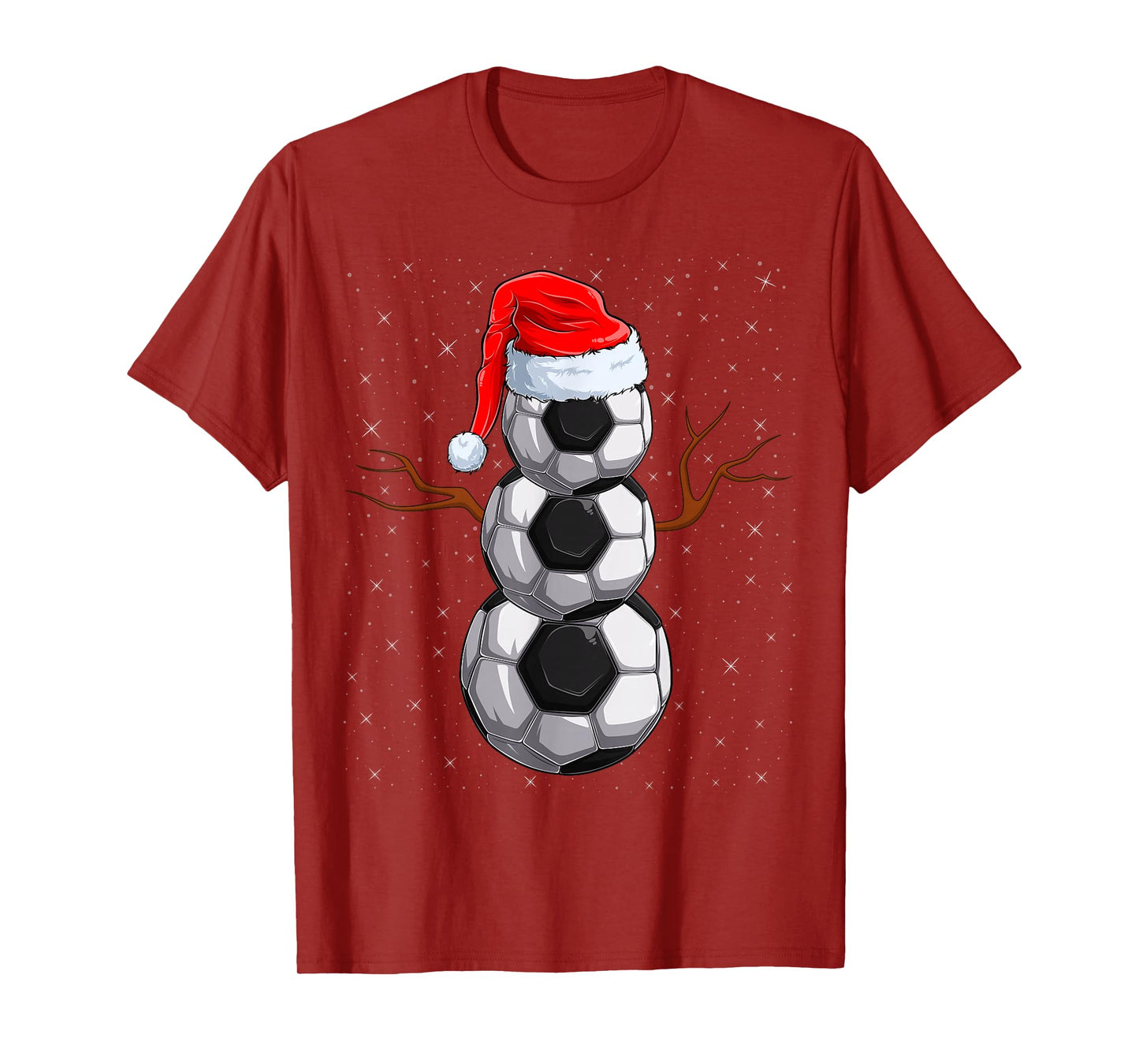 Soccer Snowman Xmas Pajamas Santa Soccer Football Christmas T-Shirt