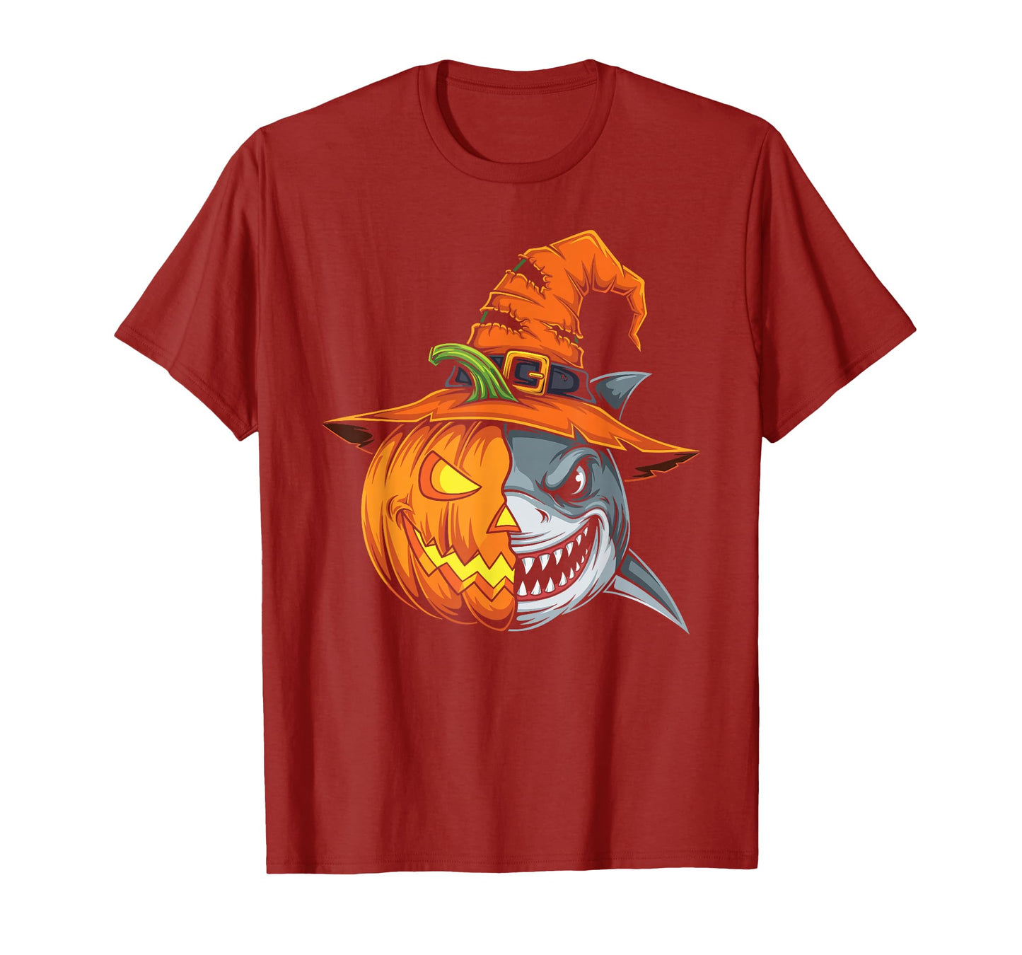Shark Pumpkin Jack O Lantern Halloween Kids Mens Womens T-Shirt
