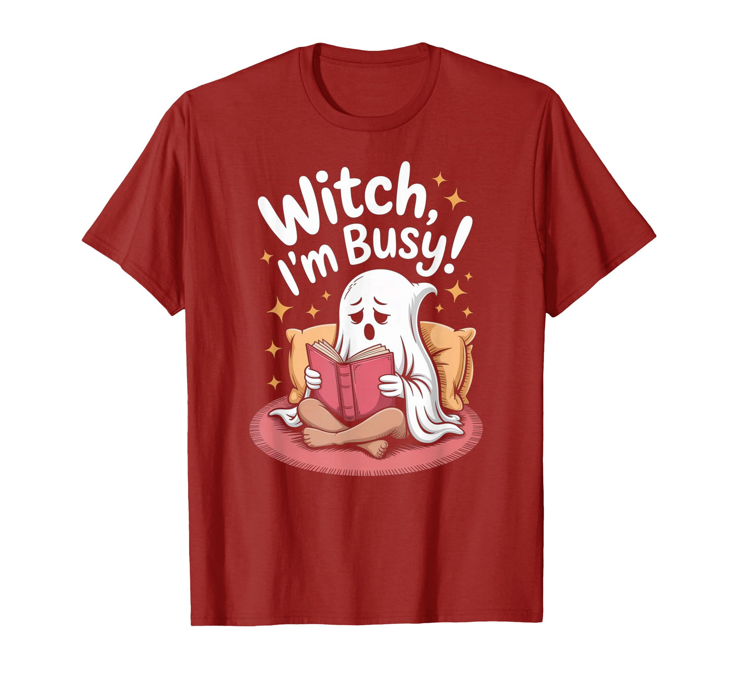 Witch I’m Busy Tee Funny Ghost Reading Book Halloween T-Shirt
