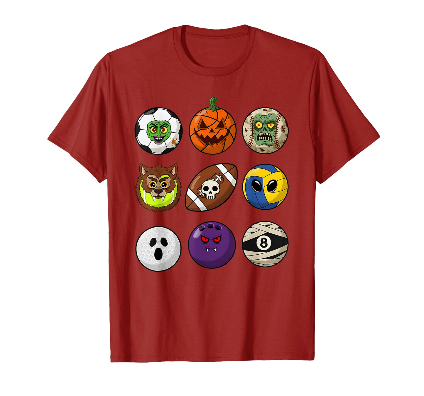Halloween Building Ball Head Pumpkin Ghost Zombie Boys Sport T-Shirt