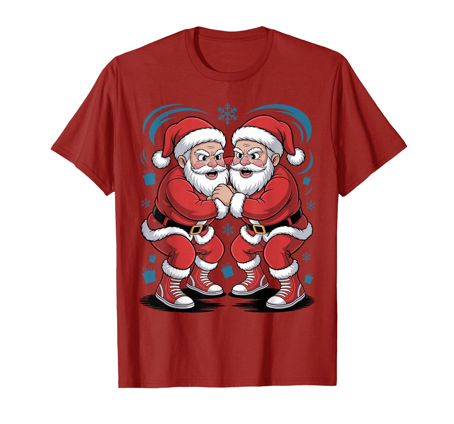 Funny Santa Wrestling Lover Wrestler Xmas Christmas Pajama T-Shirt