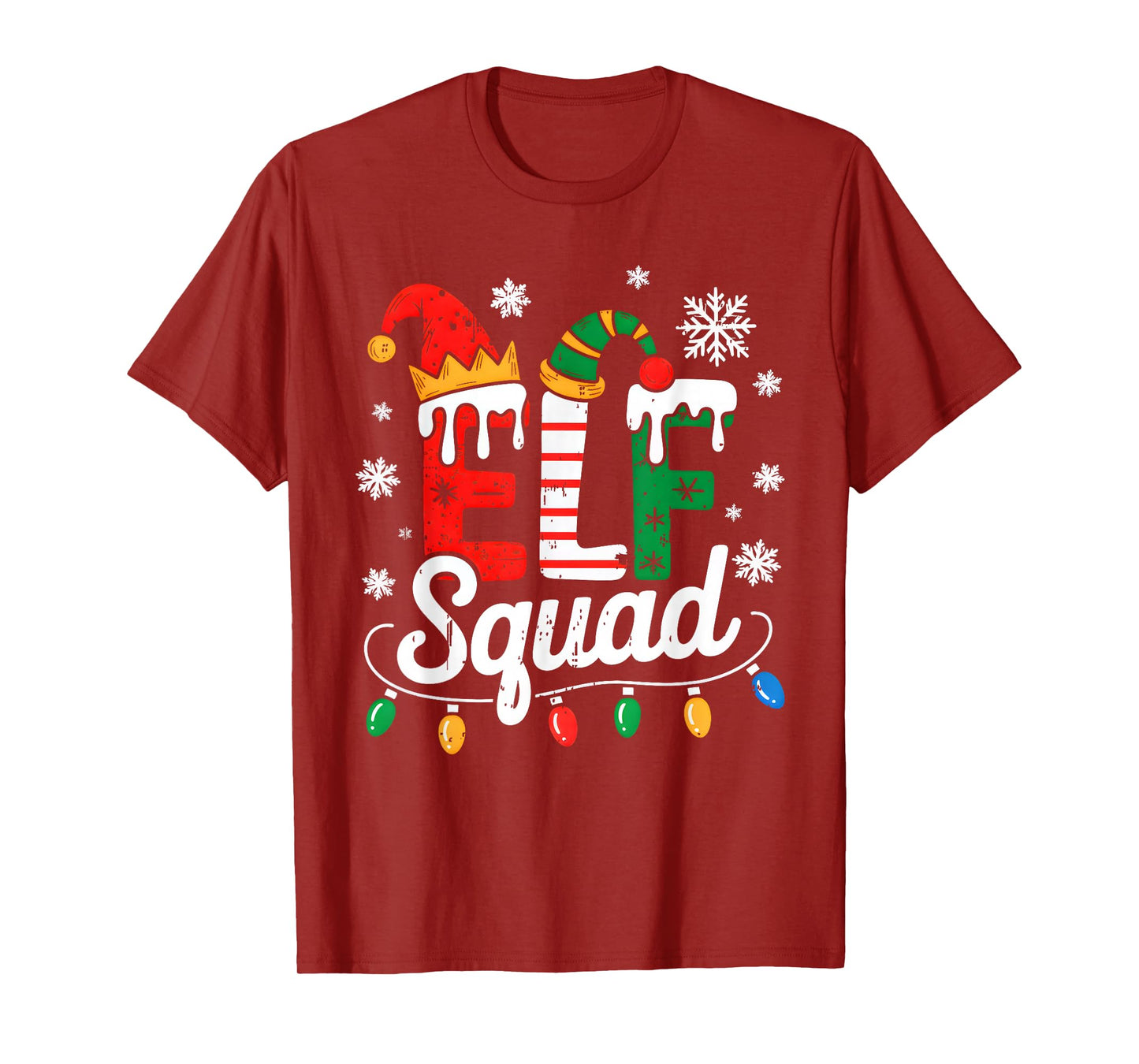 Elf Squad Funny Elf Family Christmas Matching Pajamas Xmas T-Shirt