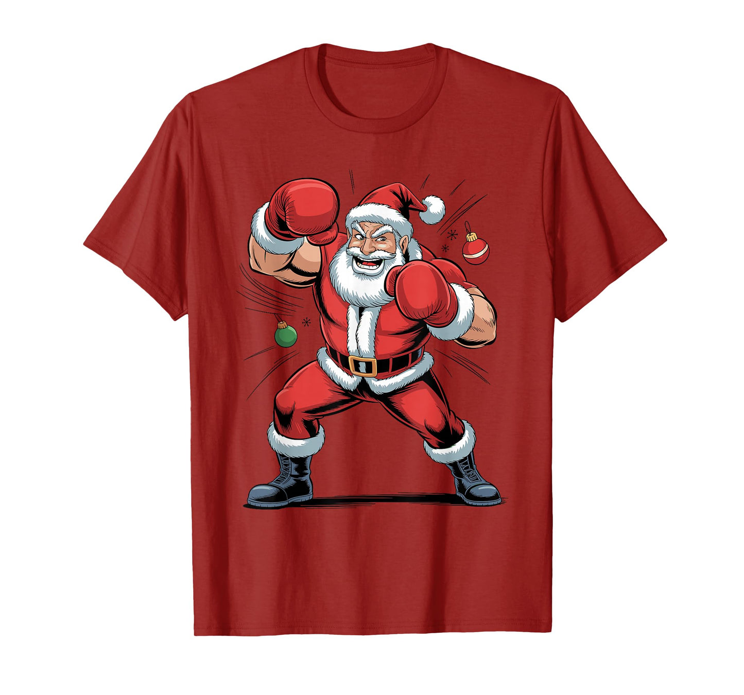 Santa Boxing Boxer Funny Sports Christmas Holiday Xmas T-Shirt