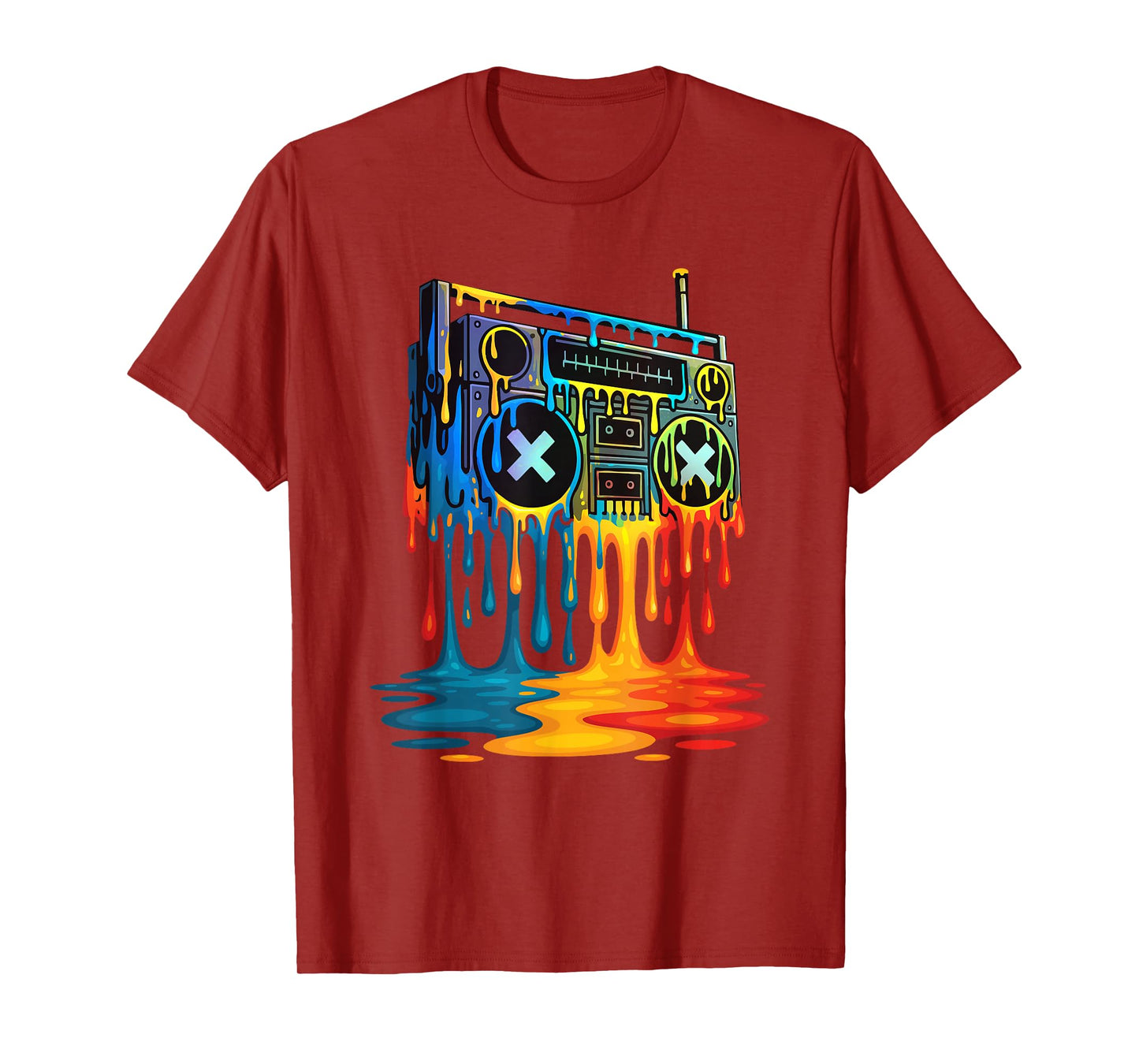 Dripping Paint Boombox - 80s 90s Old School Hip Hop T-Shirt