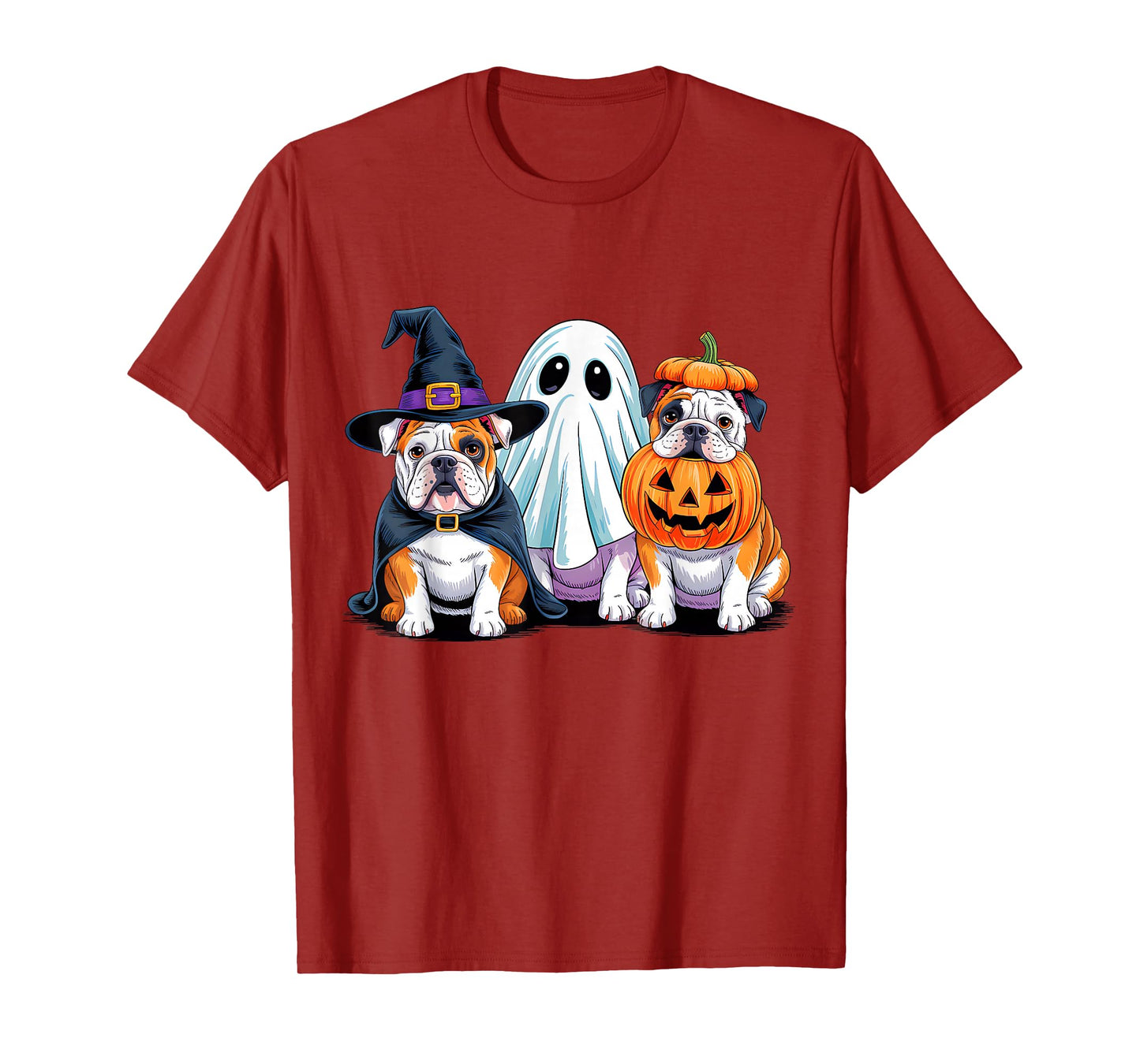 English Bulldog Halloween Funny Dog Lover Pumpkin Witch T-Shirt