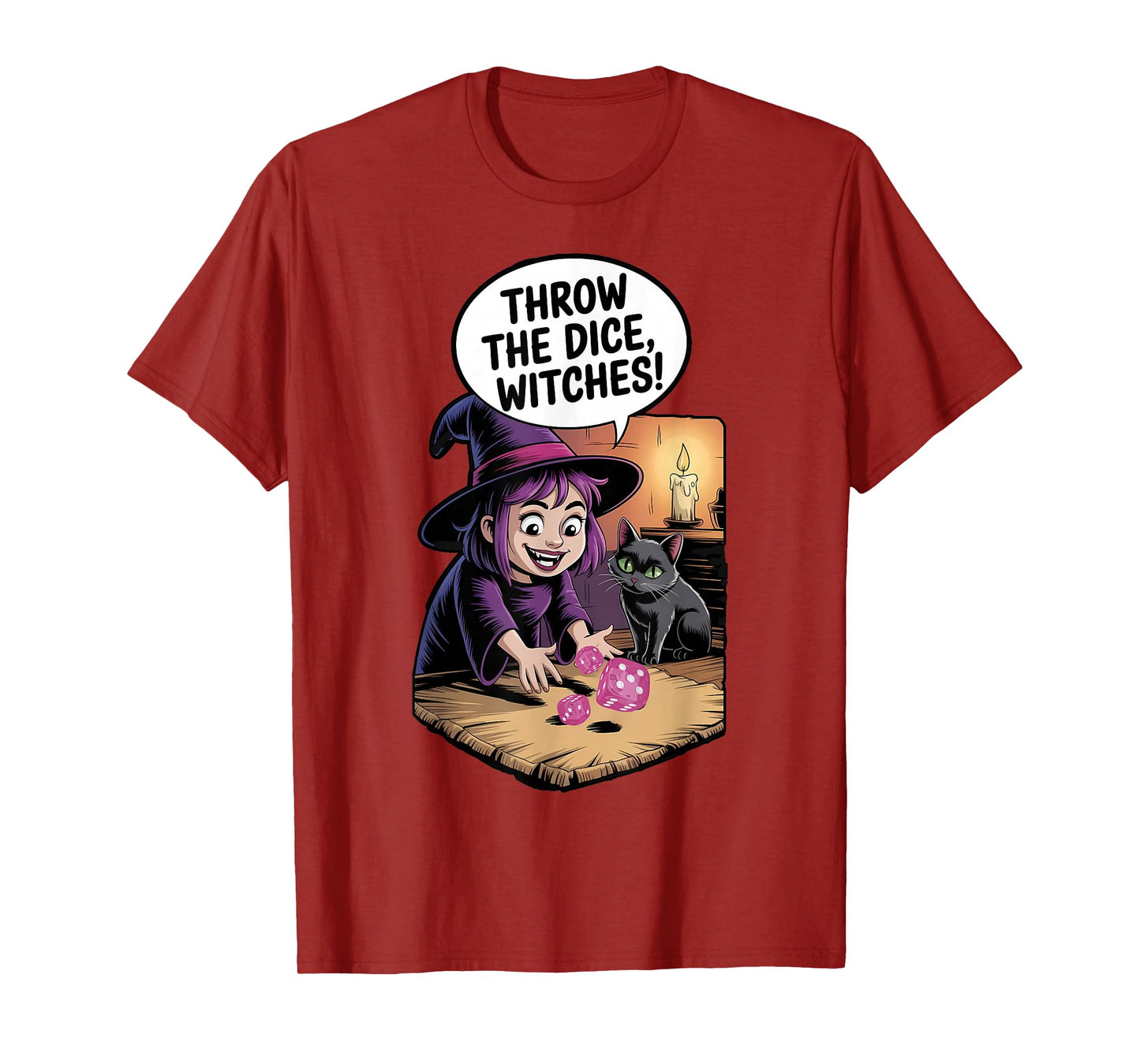 Throw The Dice Witches for Women Bunco Halloween Party T-Shirt