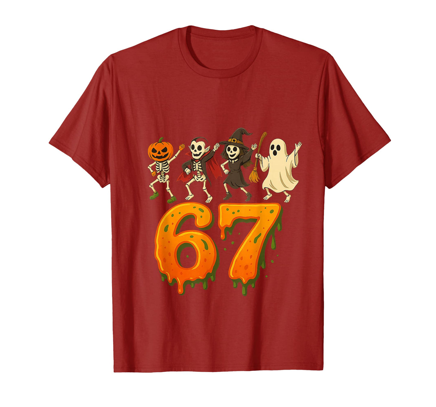 67 Halloween Skeleton Ghost Pumpkin Witch Number T-Shirt