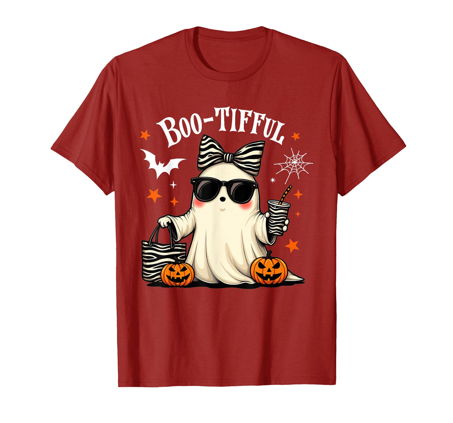 Coquette Leopard Ghost Coffee Boo-JEE Halloween Boujee Ghost T-Shirt