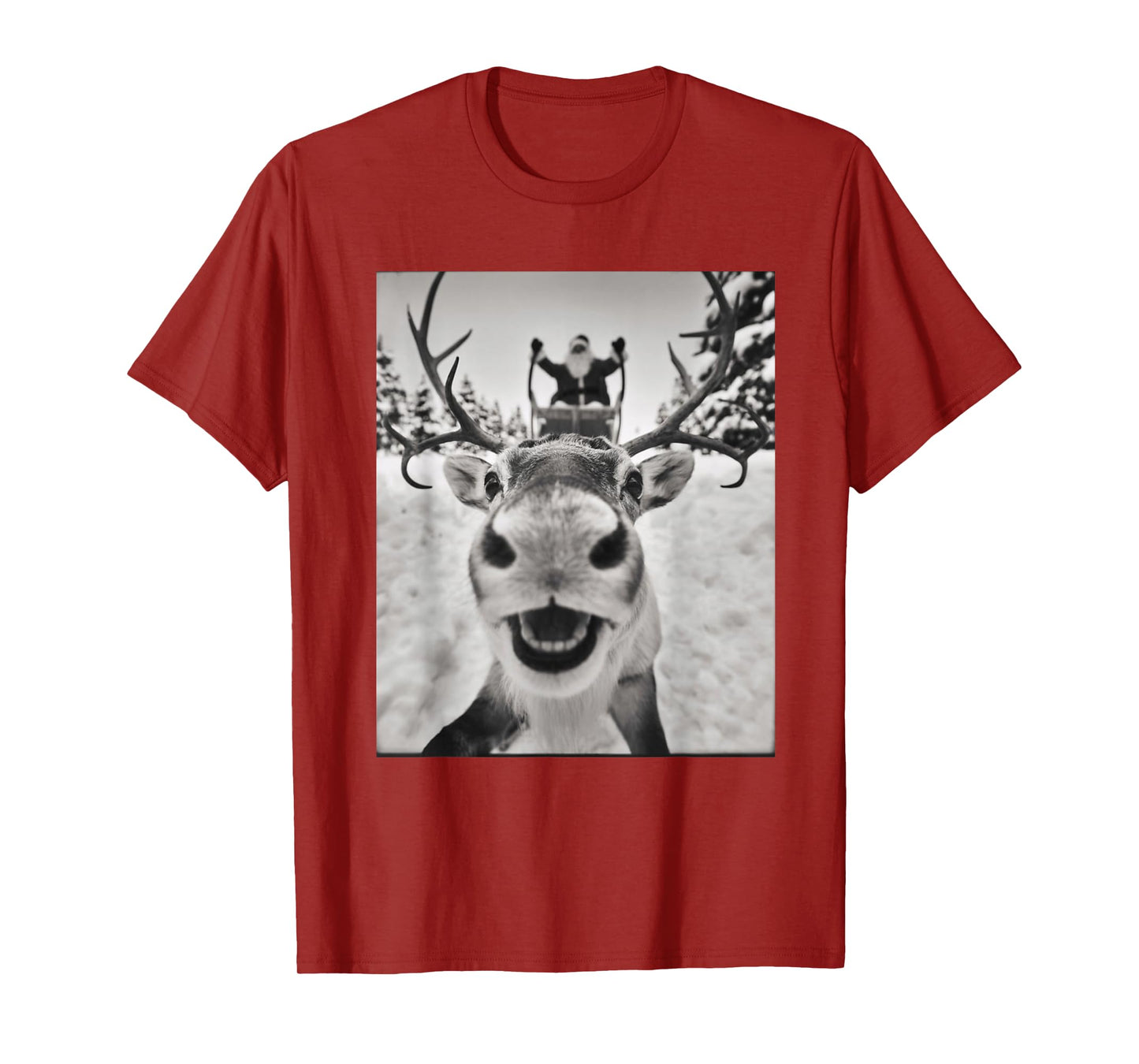Funny Reindeer Selfie Christmas Santa Funny Gifts Kids T-Shirt