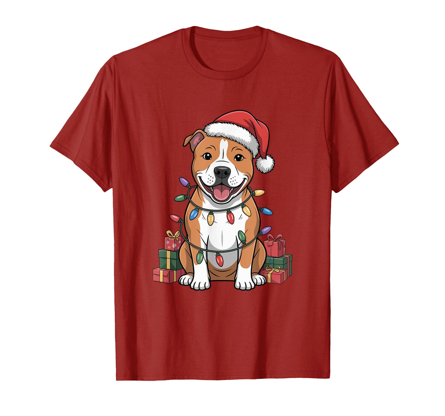 American Staffordshire Christmas Funny Dog Lover Holiday T-Shirt