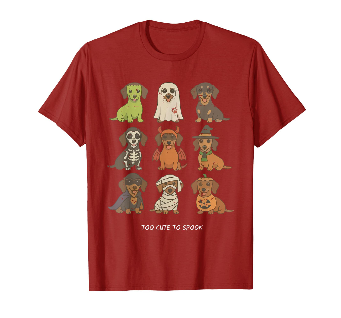 Funny Witch Pumpkin Mummy Ghost Dachshund Halloween Cute Dog T-Shirt