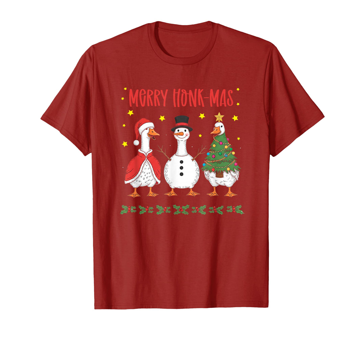 Merry Honk-Mas Funny Goose Christmas Humor T-Shirt