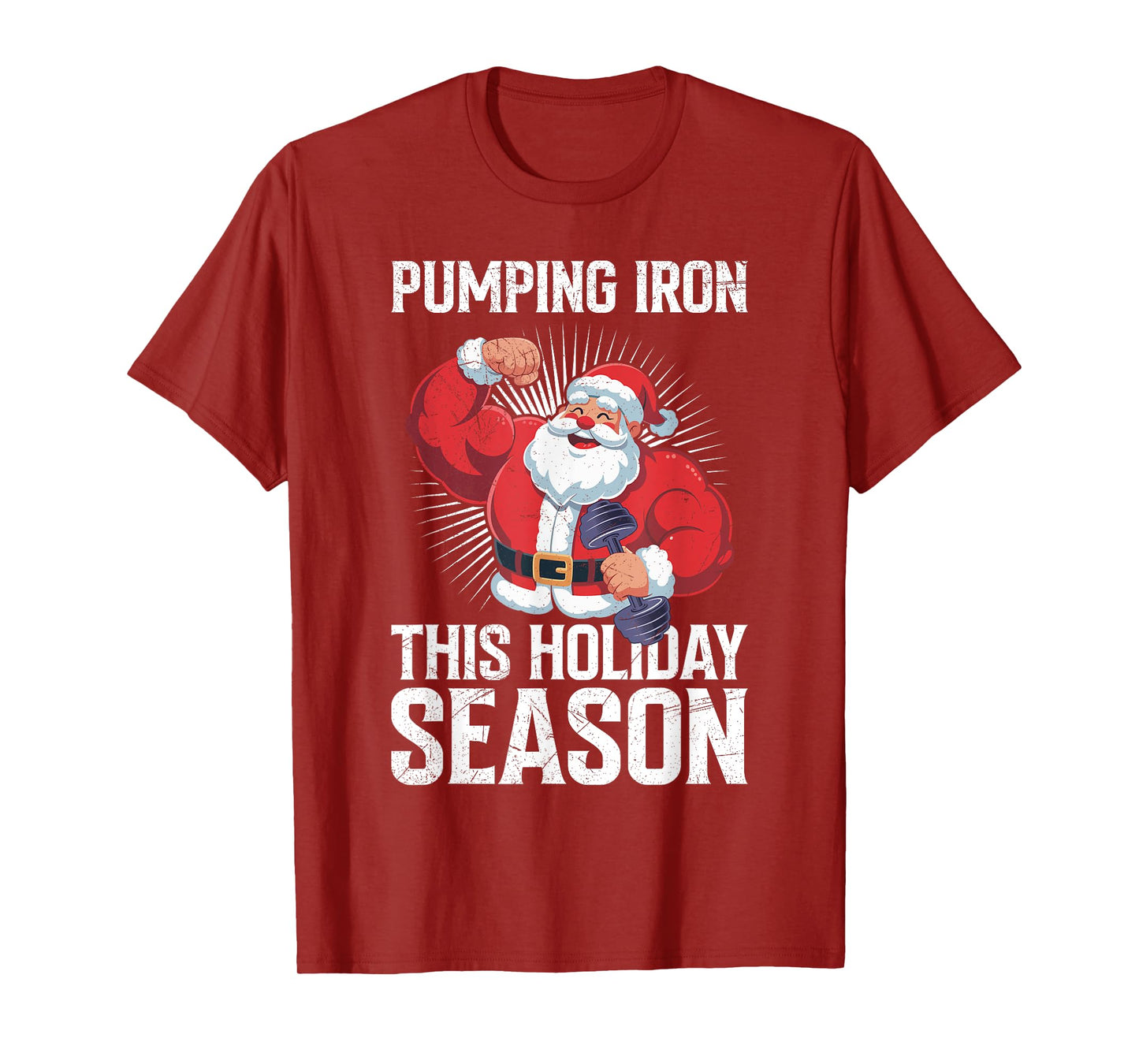 Santa Claus Pumping Iron This Season Funny Gym T-Shirt