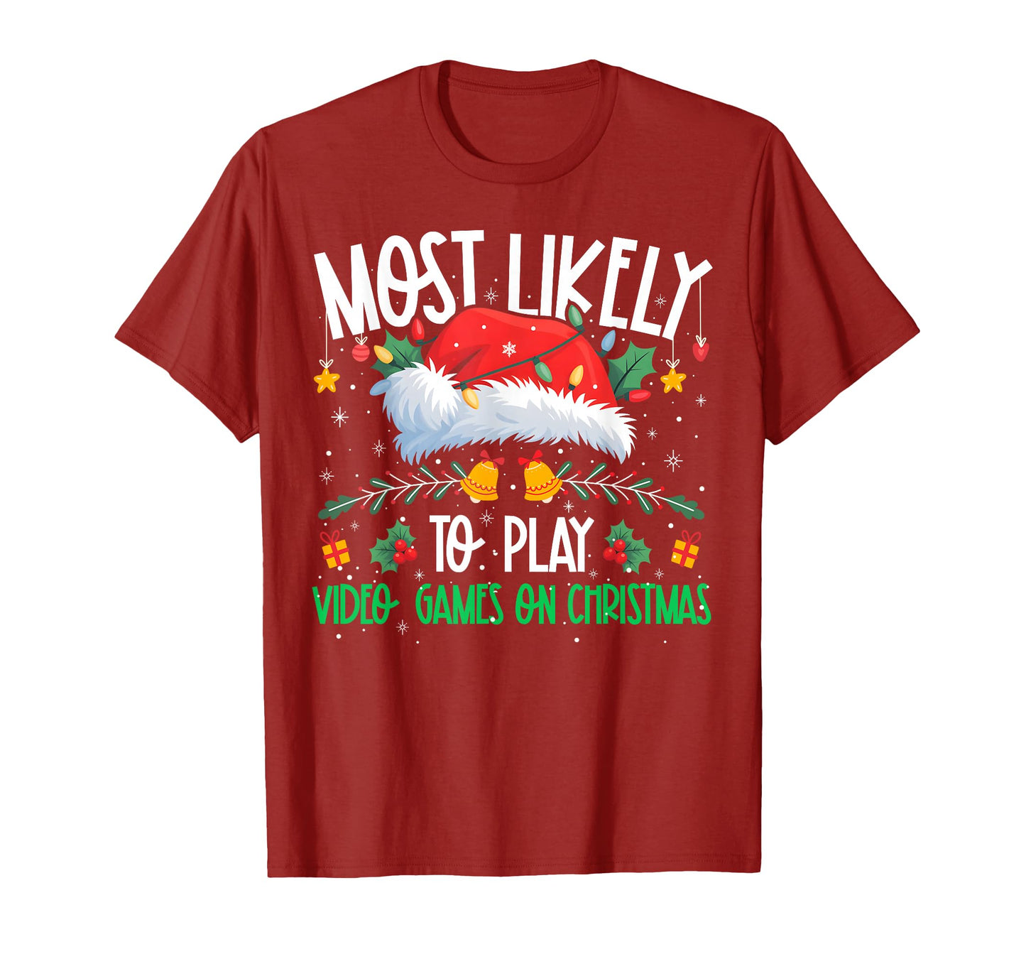 Most Likely to Play Video Games On Christmas Funny Matching T-Shirt