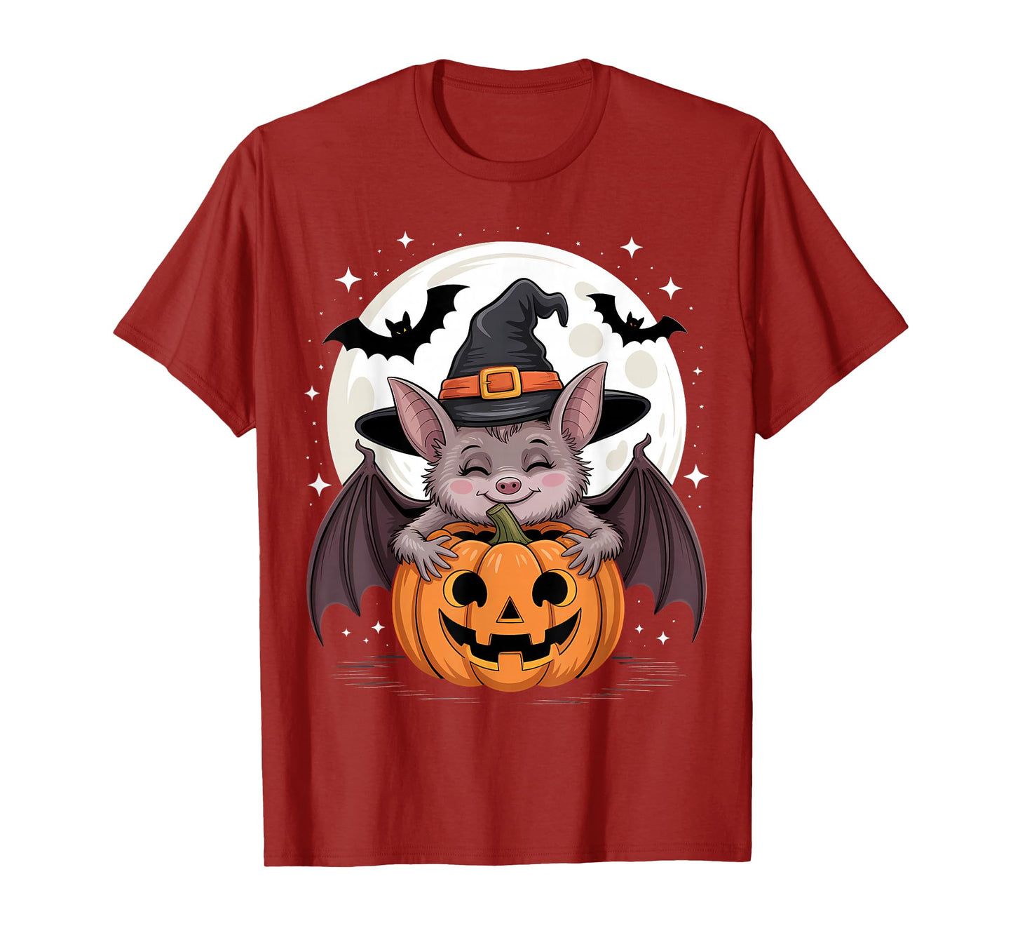 Halloween Bat Witch Hat Pumpkin Spooky T-Shirt