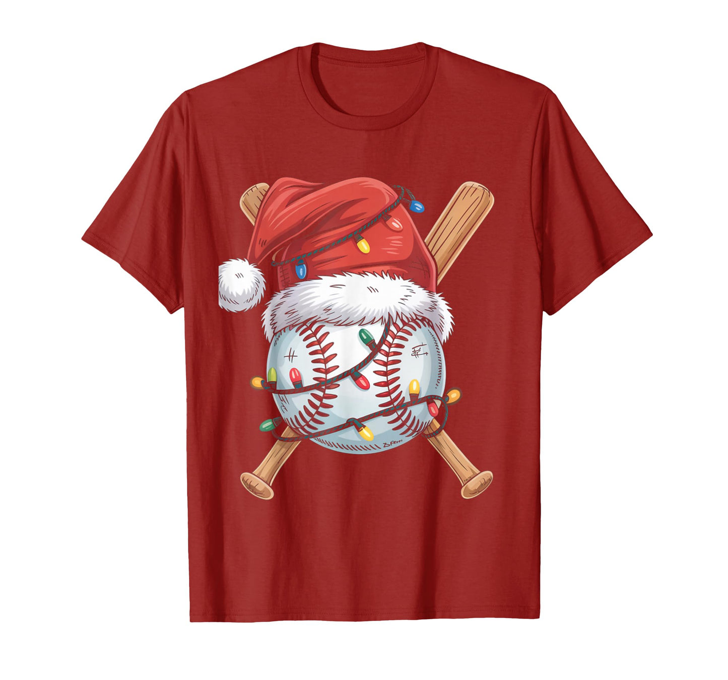 Santa Sports Design for Men Boys Christmas Baseball Player T-Shirt