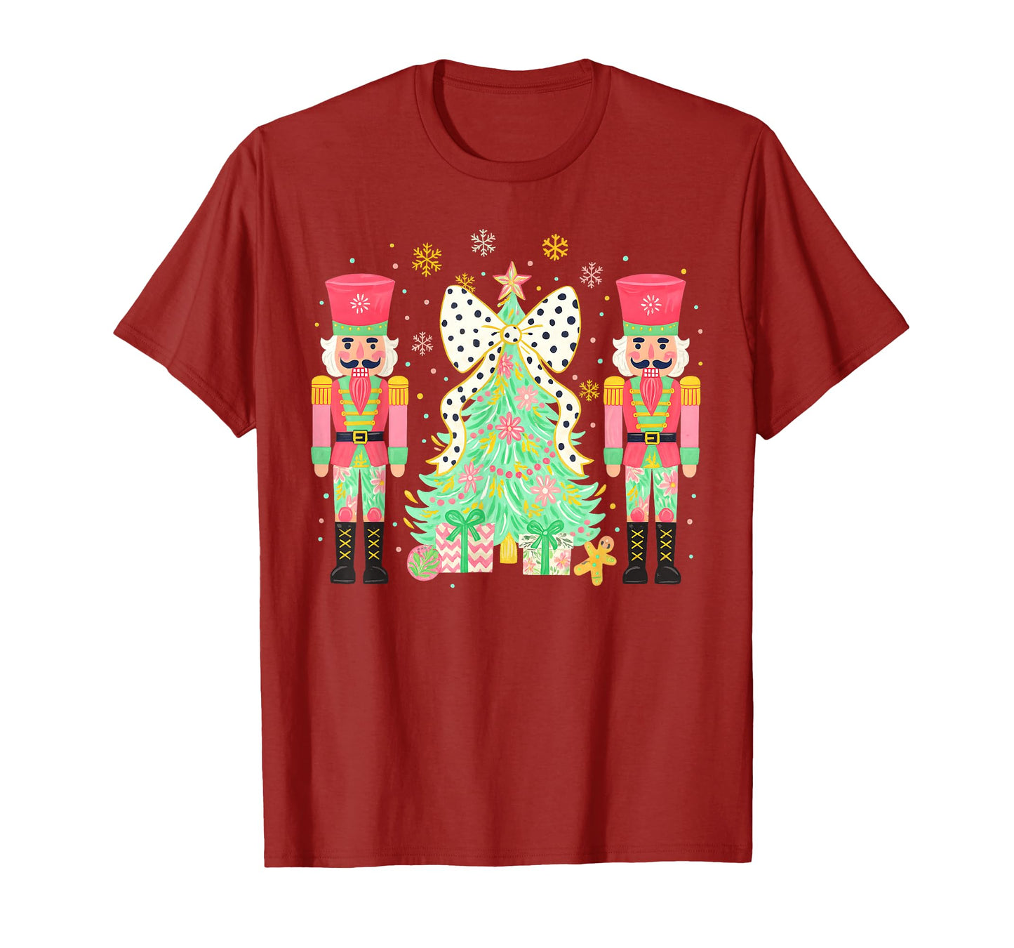 Merry Christmas Tree Nutcracker Women Kids Girl Ballet Dance T-Shirt