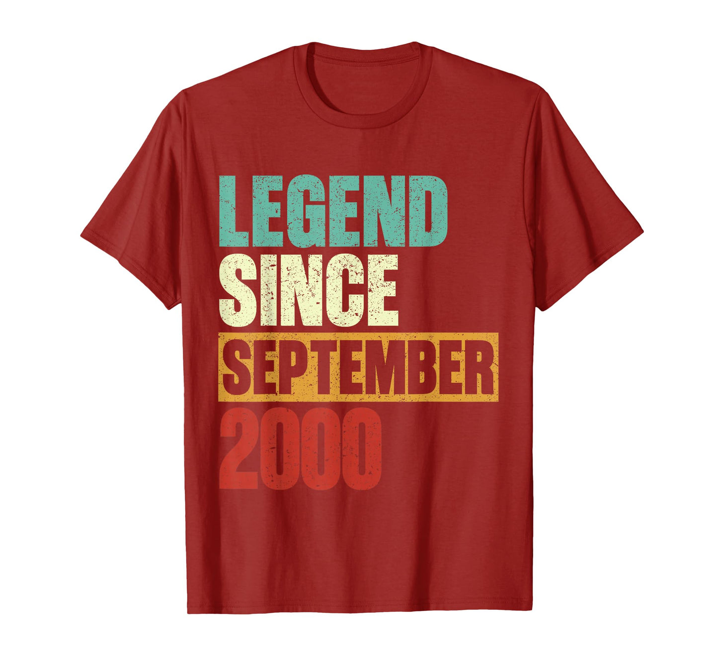 Vintage Legend Since September 2000 25th Birthday Men Women T-Shirt