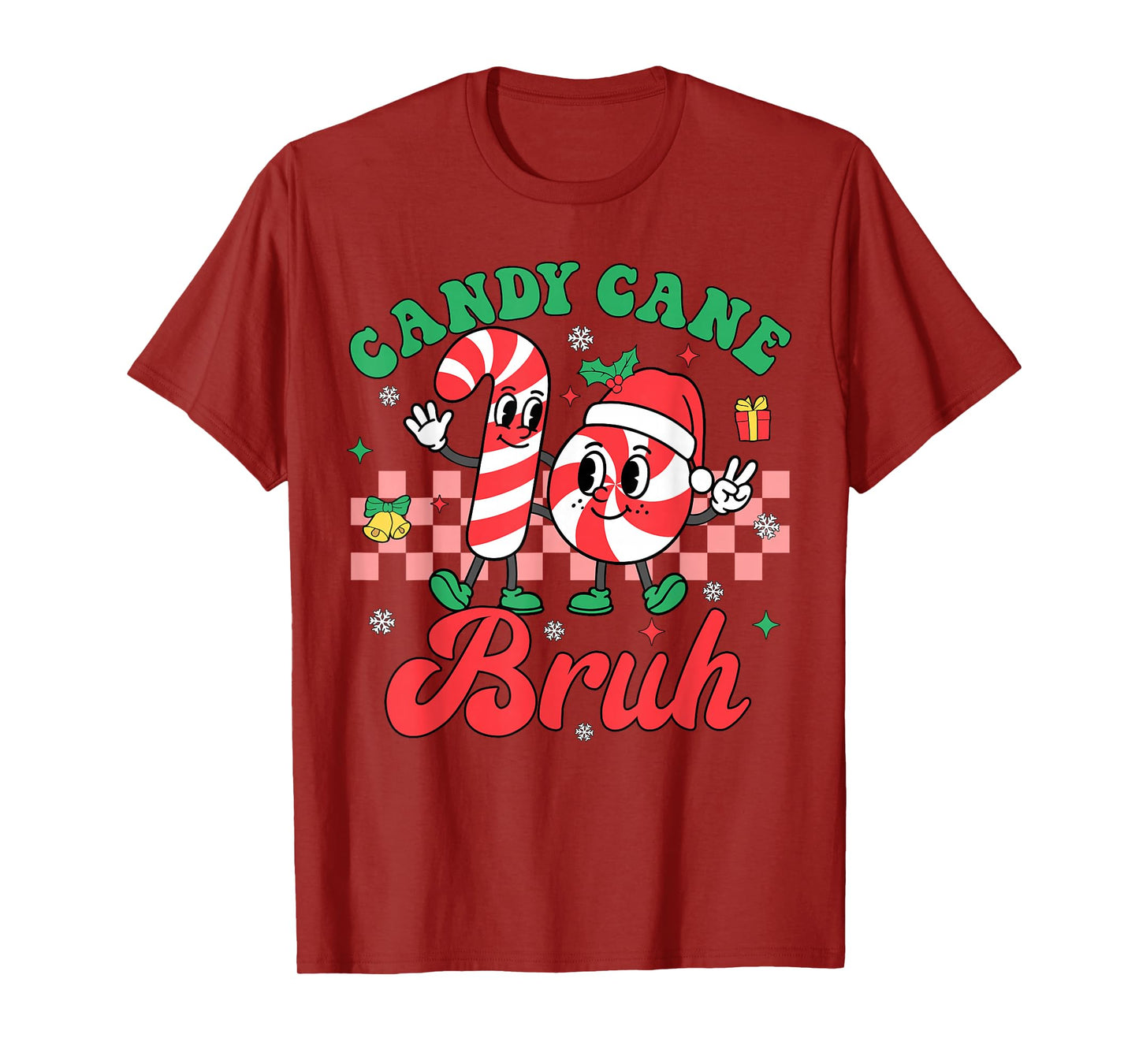 Candy Cane Bruh Christmas Love Candy Boys Girls Kids Xmas T-Shirt