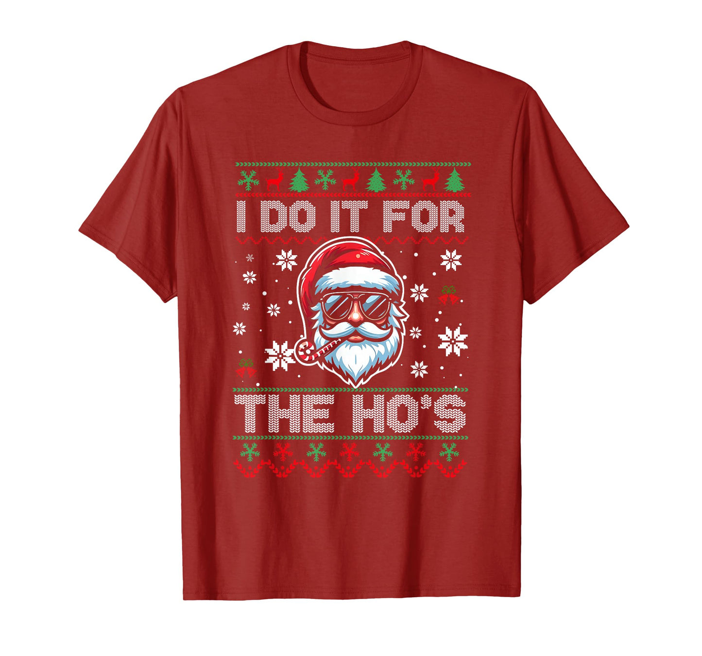 I Do It for The Ho's Funny Inappropriate Christmas Men Santa T-Shirt