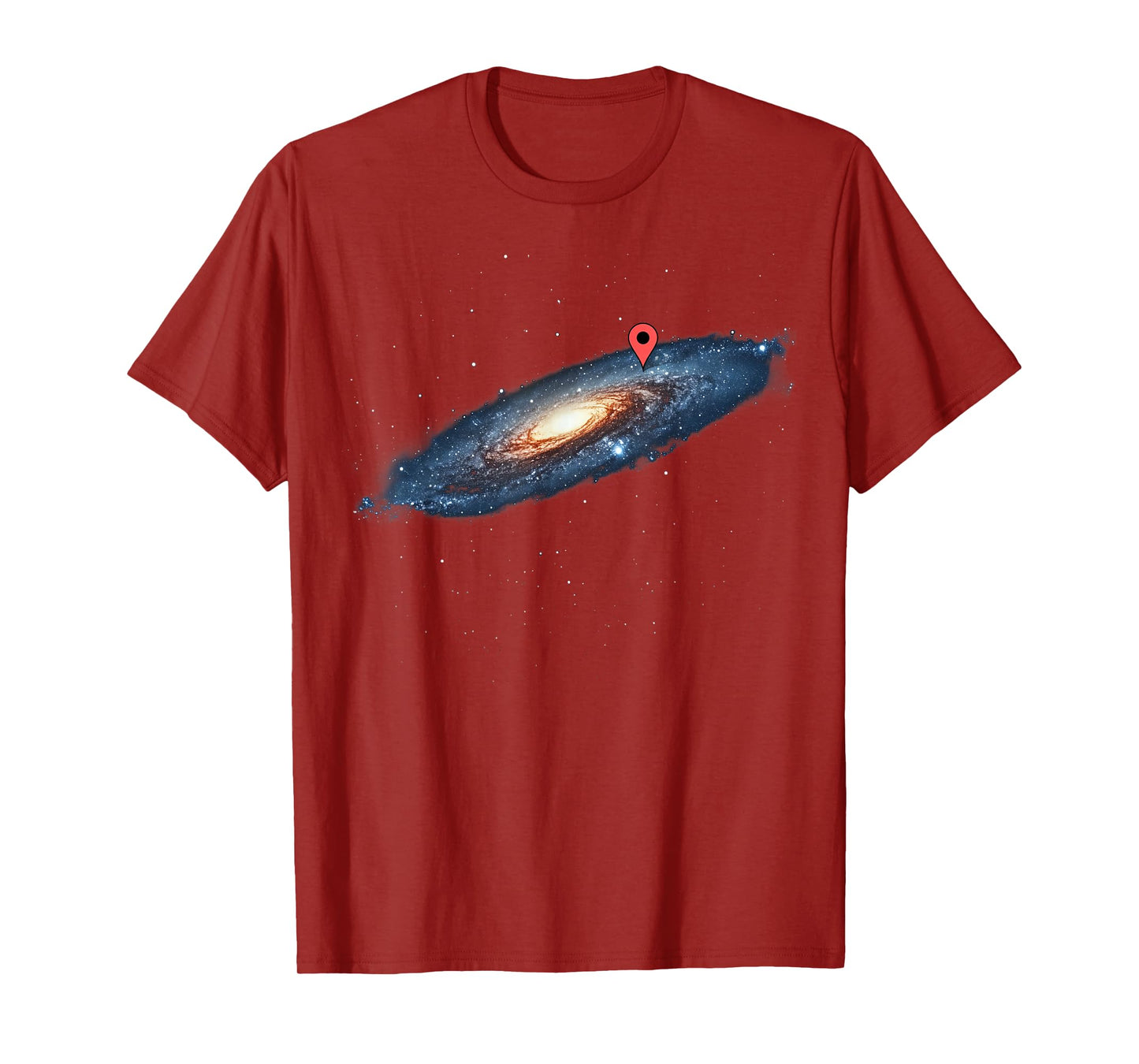 Milky Way Galaxy Universe Location Pin Space Cosmic Funny T-Shirt