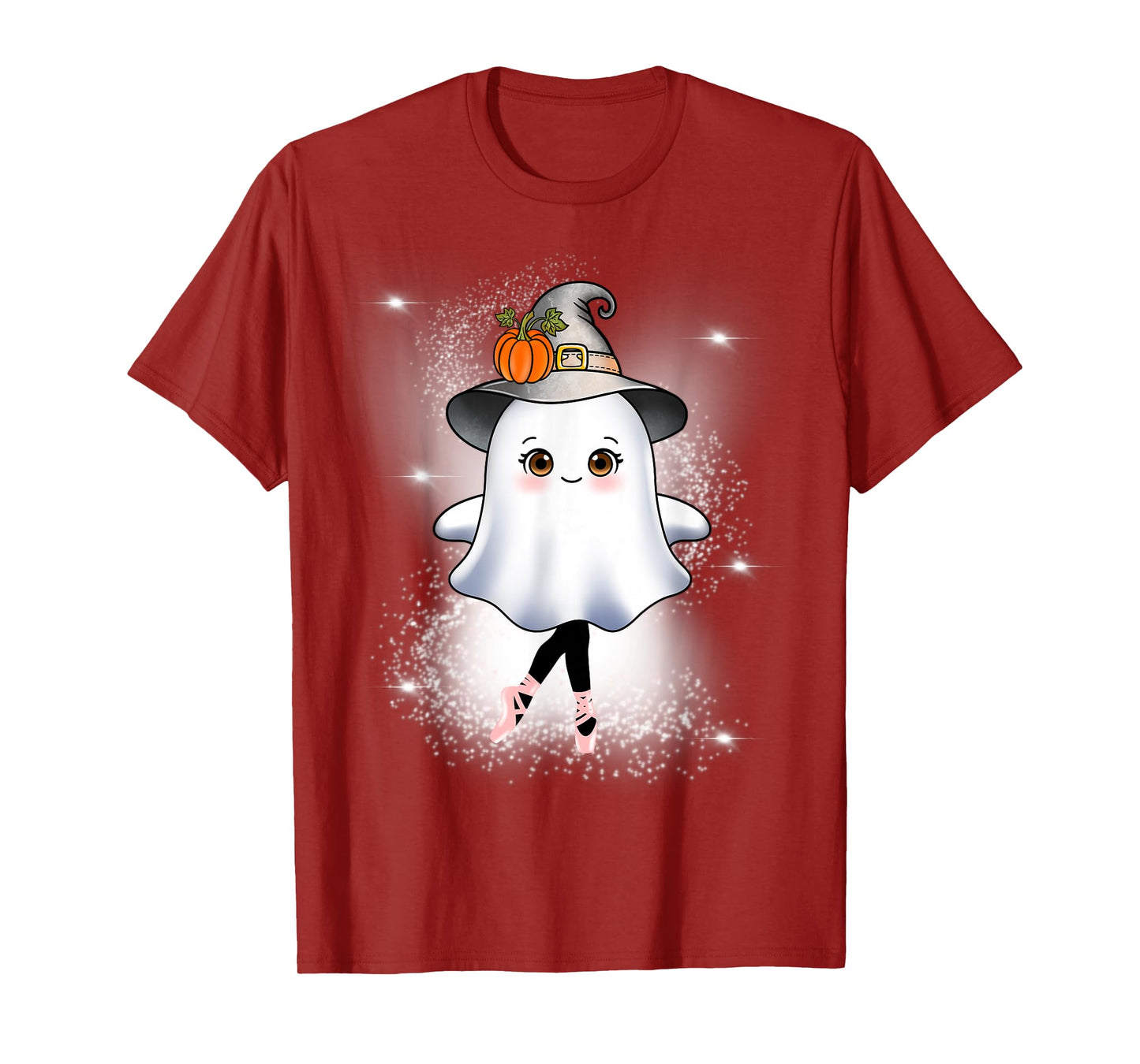 Halloween Ballet Pumpkin Witch Hat Cute Ghost Ballerina T-Shirt