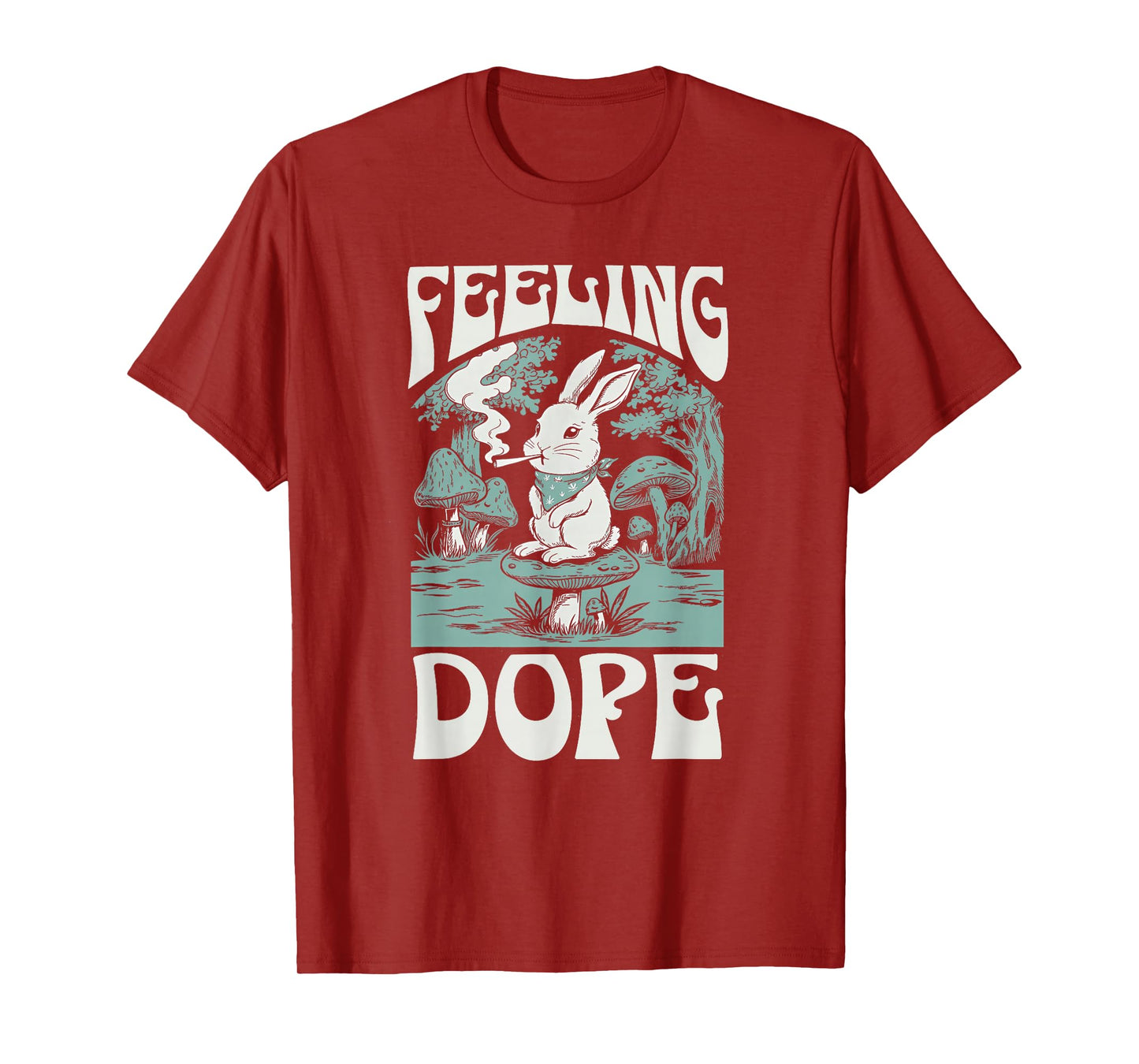 Feeling Dope Bunny 420 Day Vintage Funny Weed Magic Mushroom T-Shirt