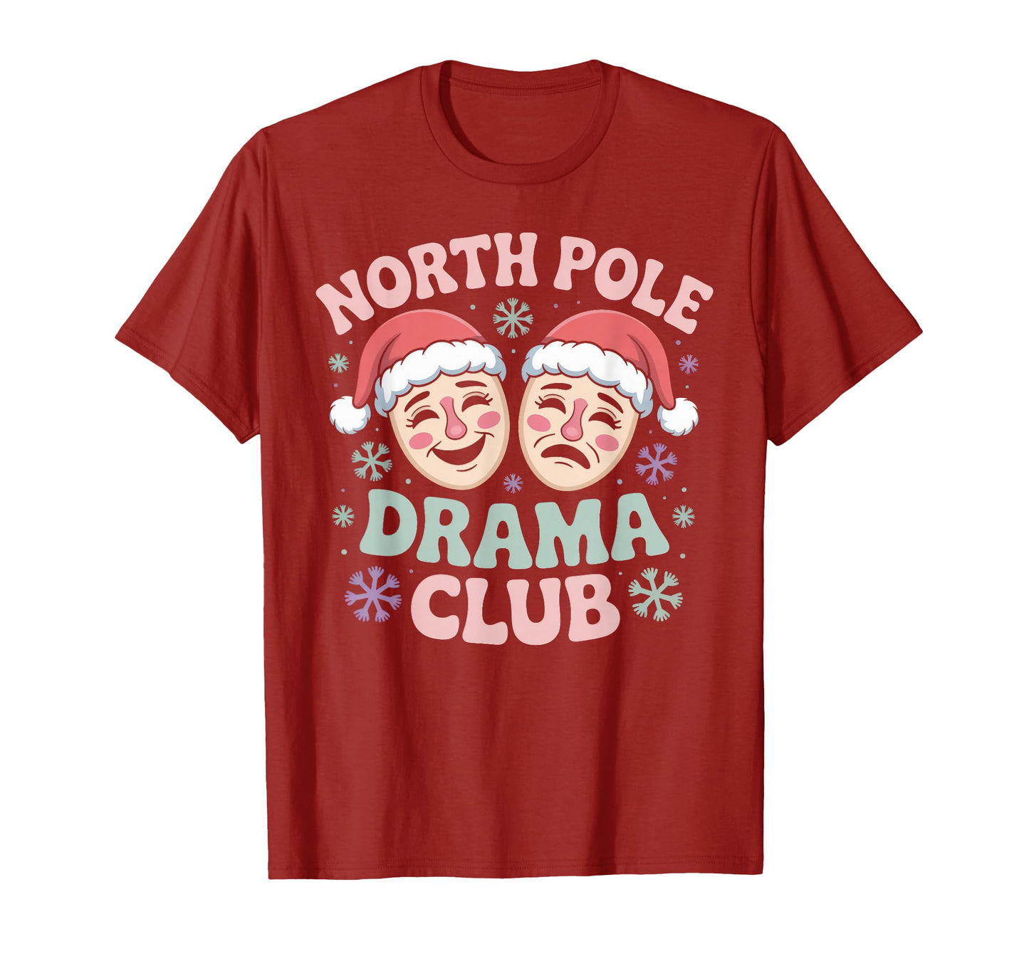 North Pole Drama Club Christmas Theater Retro T-Shirt