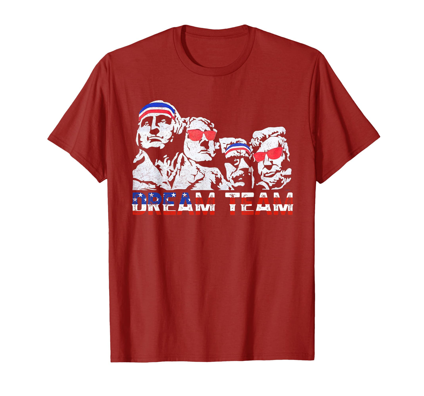 American USA Flag Dream Team Funny Patriotic Retro Vintage Women Men T-Shirt