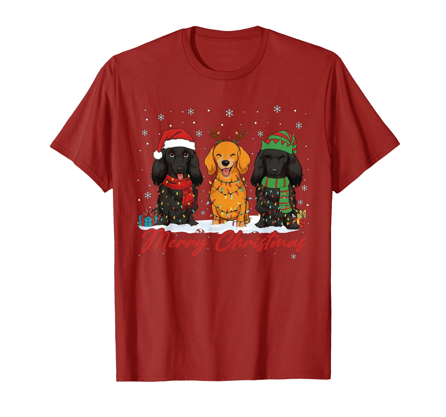 Merry Woofmas Santa Reindeer Elf Dachshund Christmas Men Kid T-Shirt