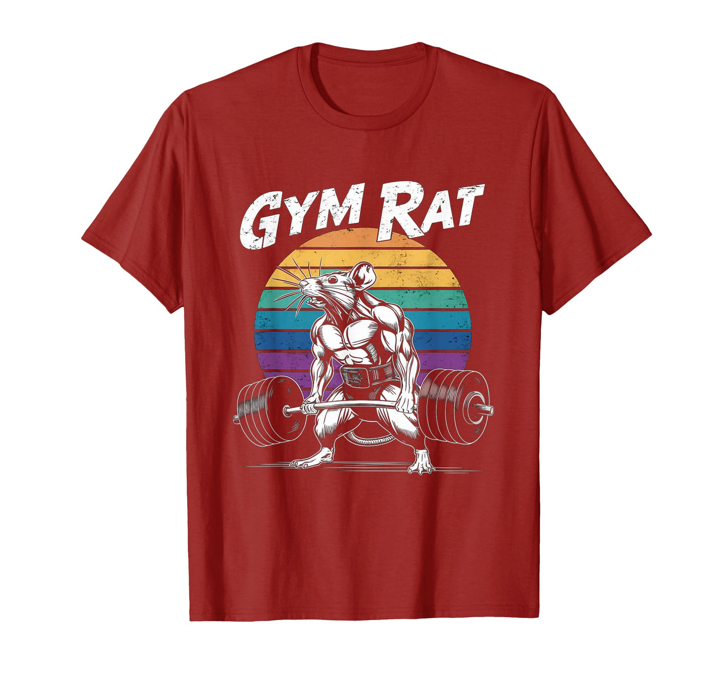 Muscular Gym Rat Weightlifting Bodybuilding Workout T-Shirt