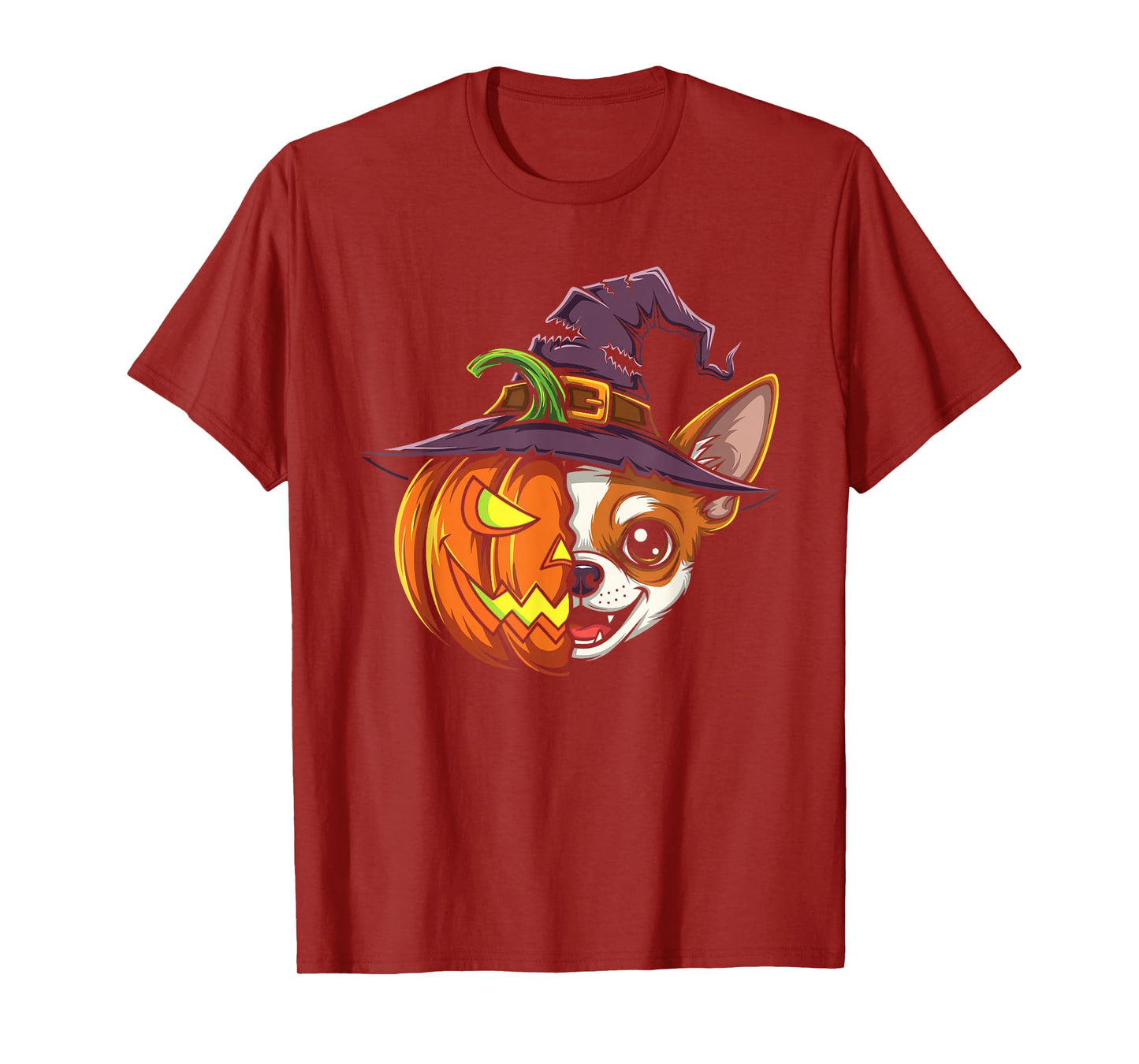 Chihuahua Pumpkin Jack O Lantern Halloween Kids Mens Womens T-Shirt
