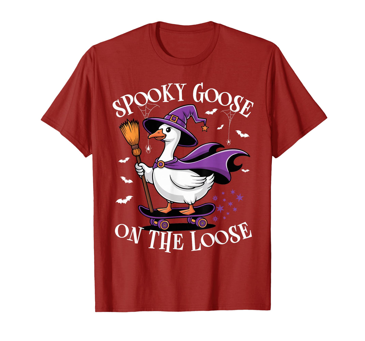 Spooky Goose On The Loose Funny Goose Witch Animal Halloween T-Shirt
