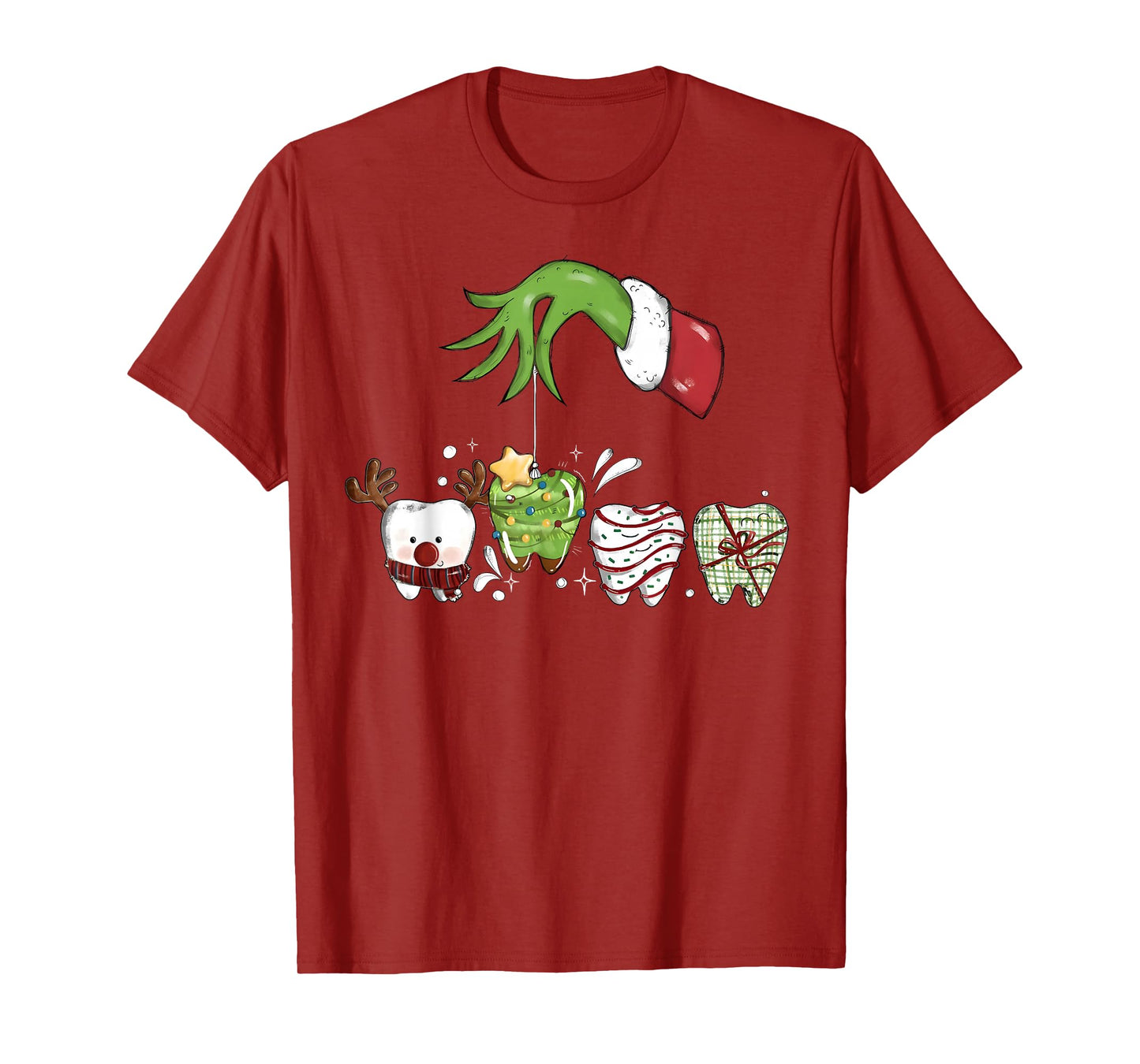Tooth Dentist Dental Assistant Teeth Christmas Santa Squad T-Shirt