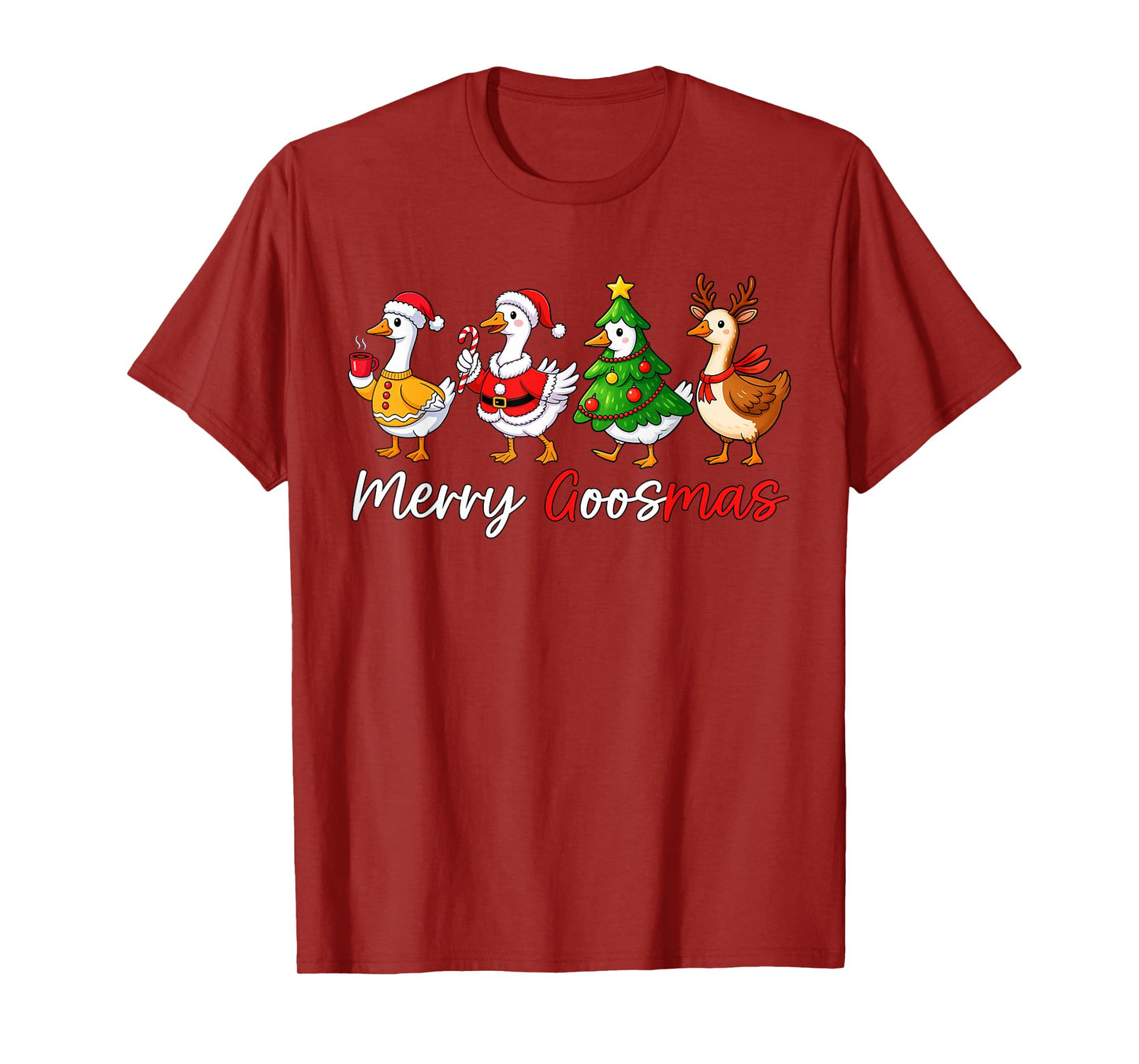 Merry Goosemas Christmas Silly Goose Funny Xmas Women Kids T-Shirt